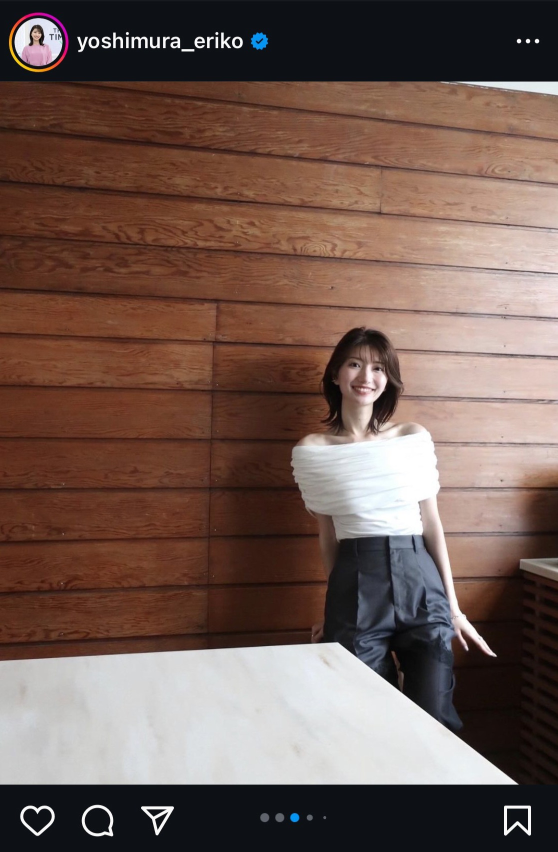 吉村恵里子アナのインスタグラムから