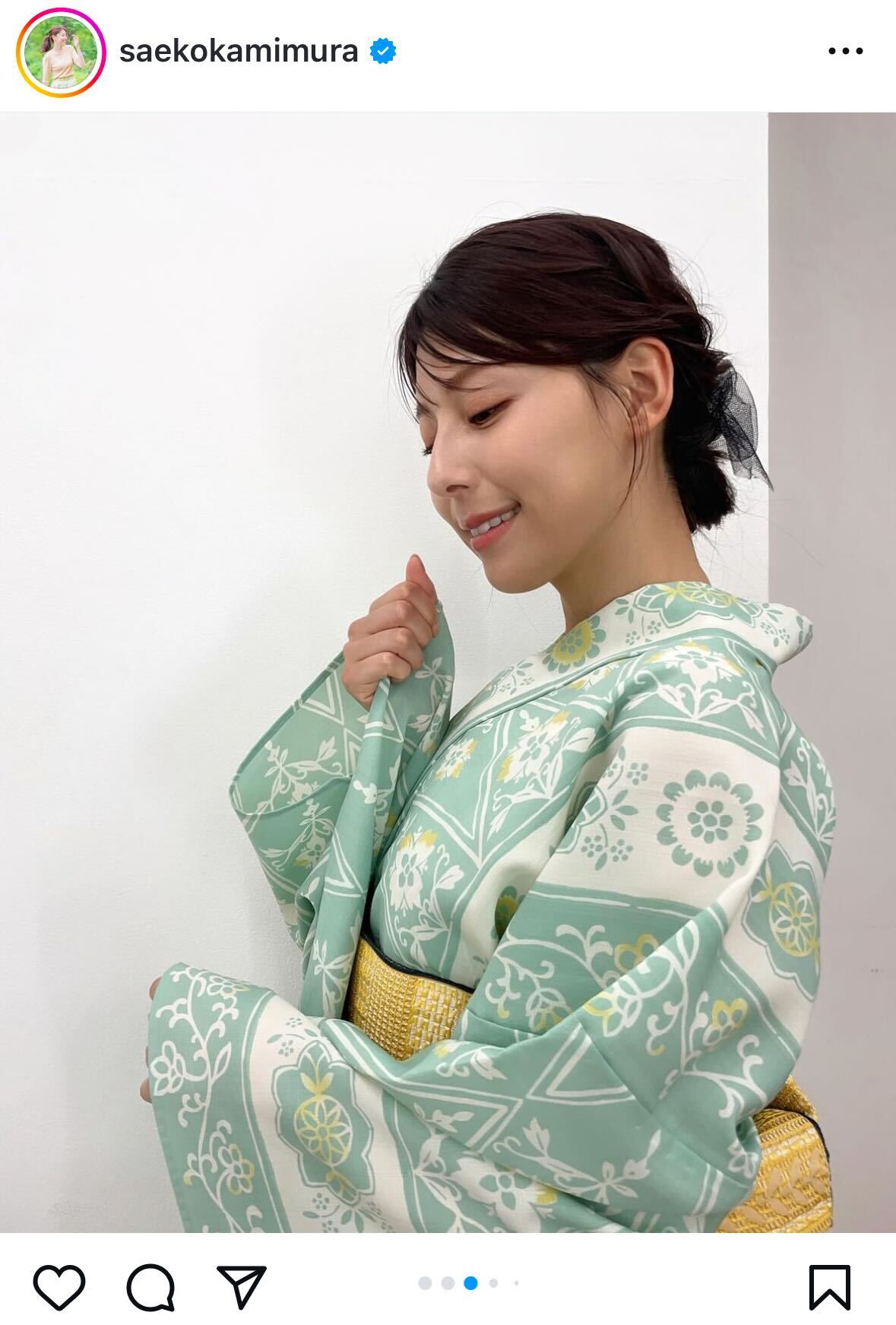 上村彩子アナウンサーインスタグラムから