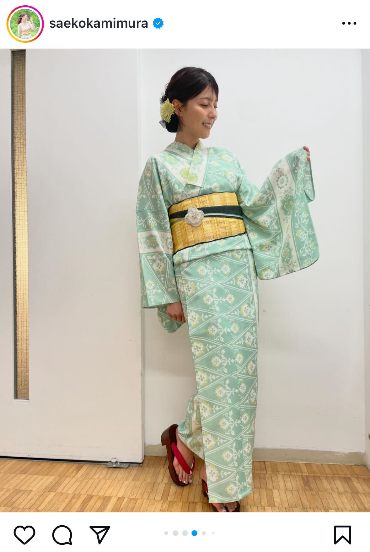 上村彩子アナウンサーインスタグラムから