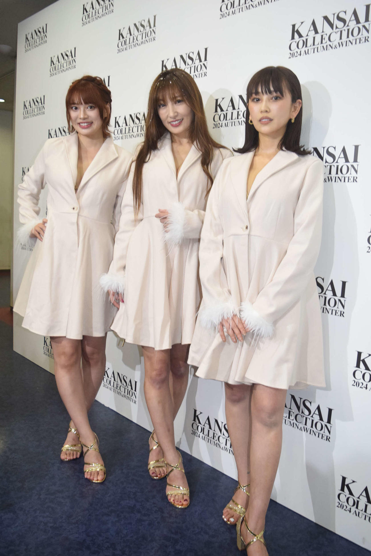 「カンサイコレクション　2024A／W」に出演した（左から）藤田いろは、熊田曜子、椎菜貴妃（撮影・阪口孝志）