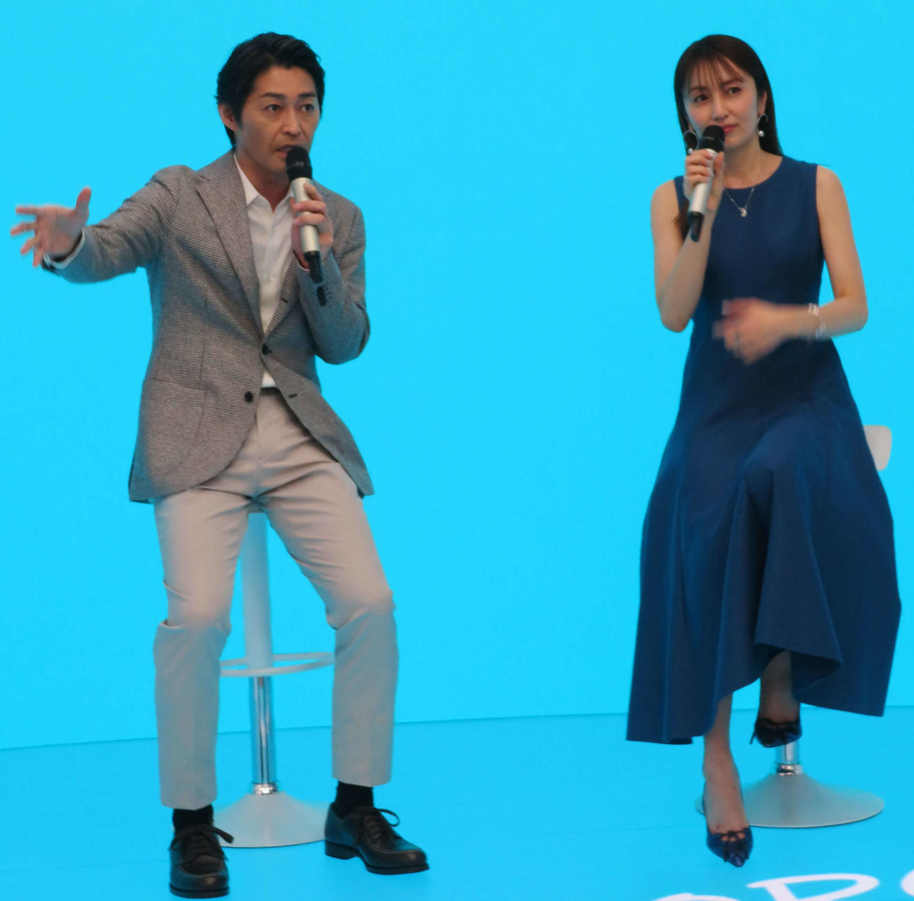 TBSとサンリオ「I．CINNAMOROLL」コラボレーション記者発表会に出席した安田顕と矢田亜希子（撮影・村上幸将）