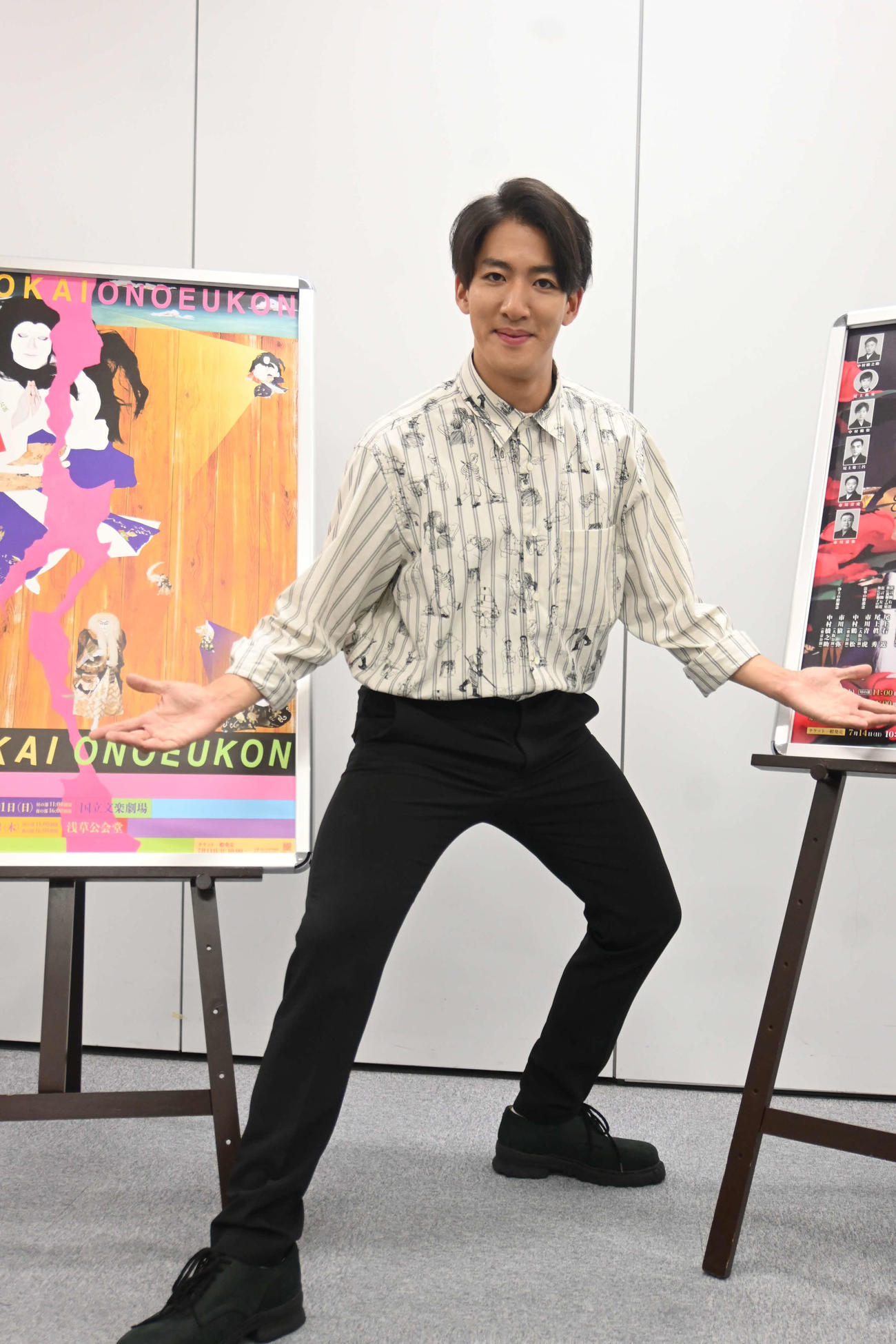 大阪市内で自主公演「研の會」の取材会に出席した尾上右近（撮影・松浦隆司）