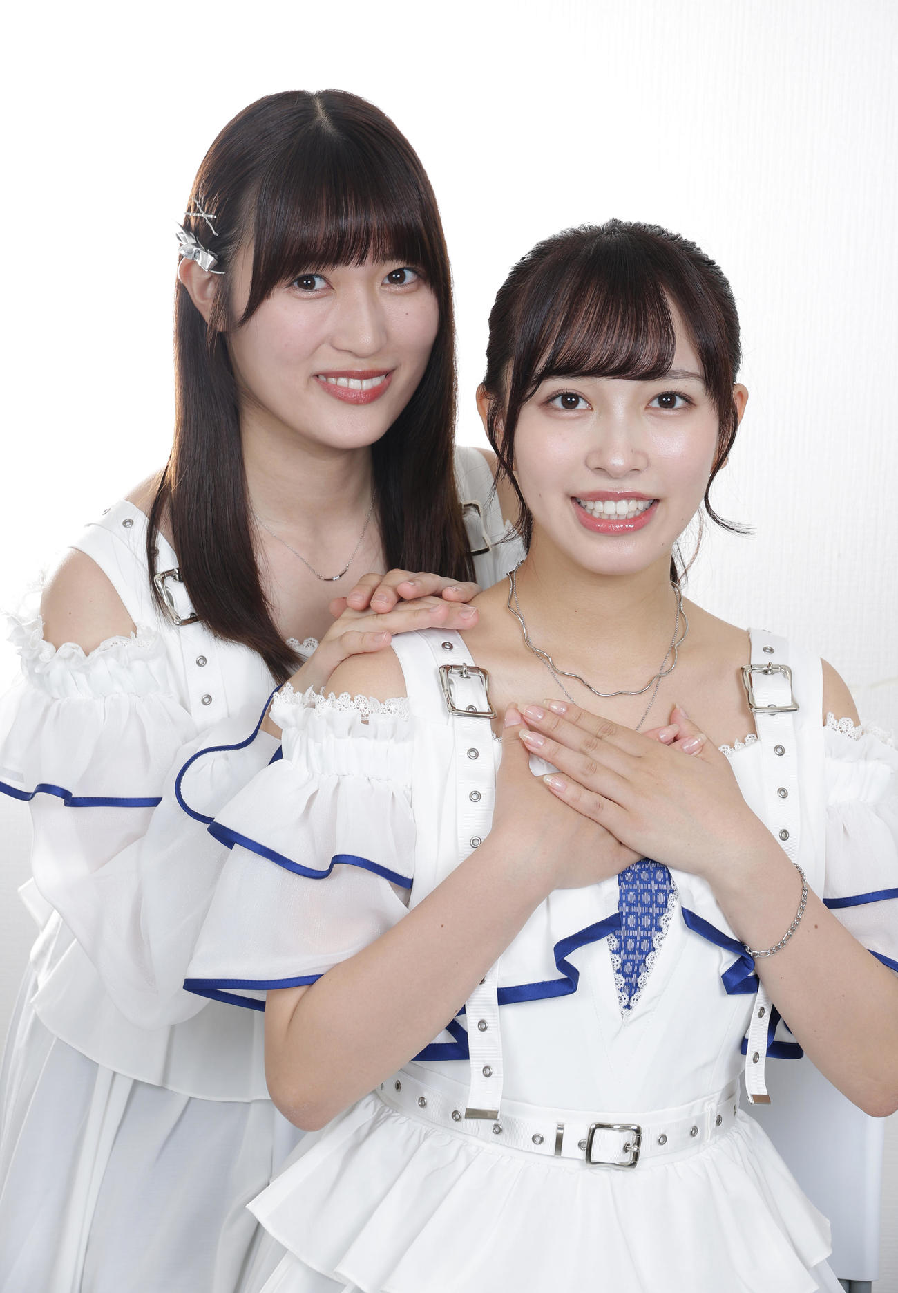 my favに新加入し意気込みを語った田中美帆（左）と川又あん奈（撮影・中島郁夫）