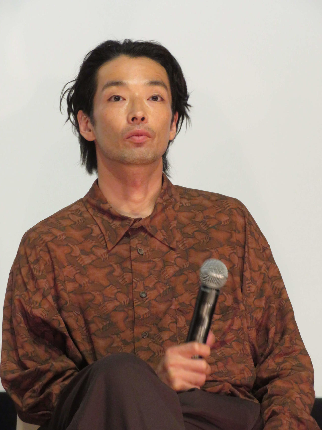 映画「大いなる不在」ティーチインイベントに登壇した森山未來（撮影・村上幸将）
