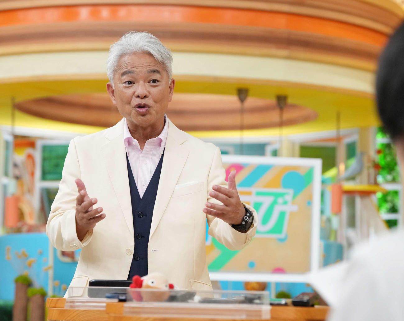 番組開始から15周年を迎え囲み取材に臨むTBSテレビ「ひるおび」の総合司会を務める恵俊彰（撮影・小沢裕）