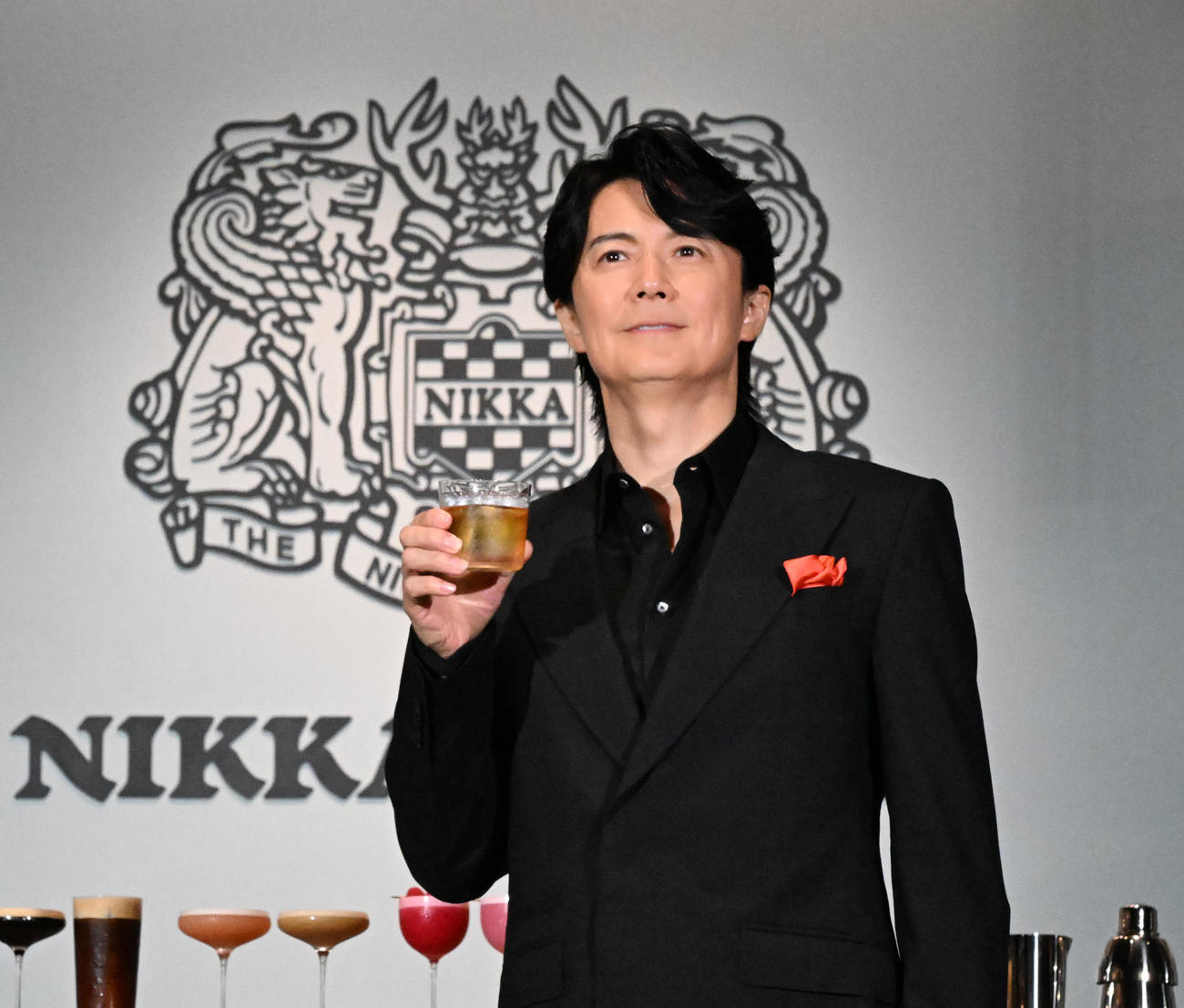 ニッカウヰスキーのスペシャルアンバサダーに就任した福山雅治（撮影・千葉一成）