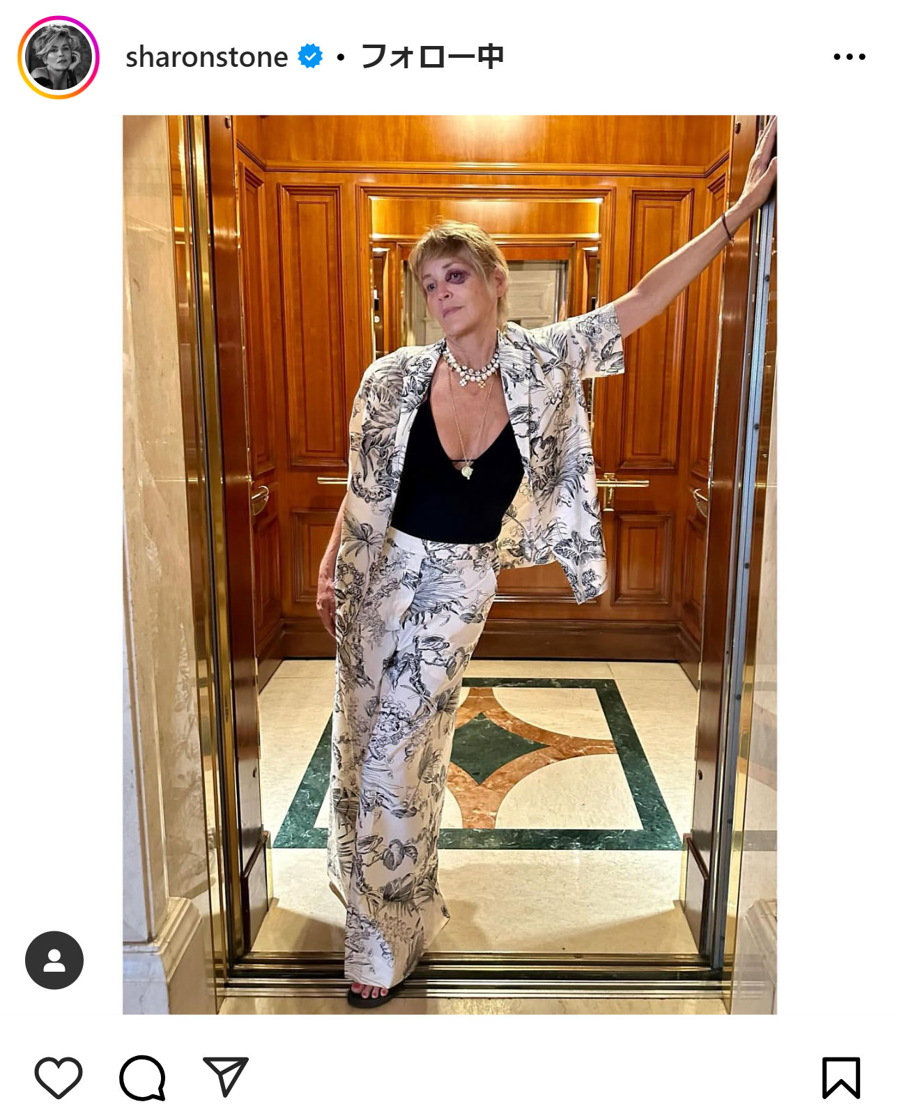 シャロン・ストーンのインスタグラムから