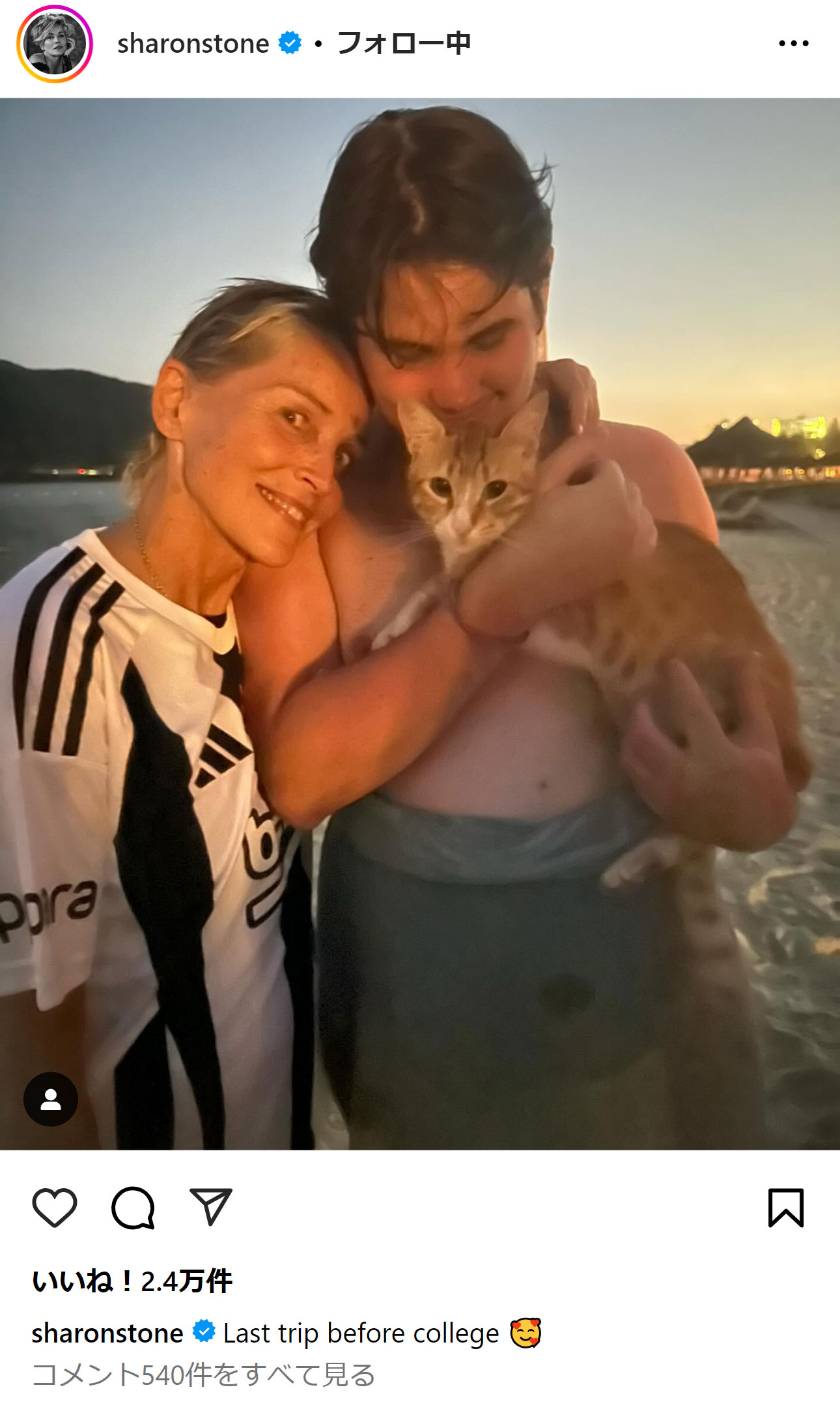 シャロン・ストーンのインスタグラムから