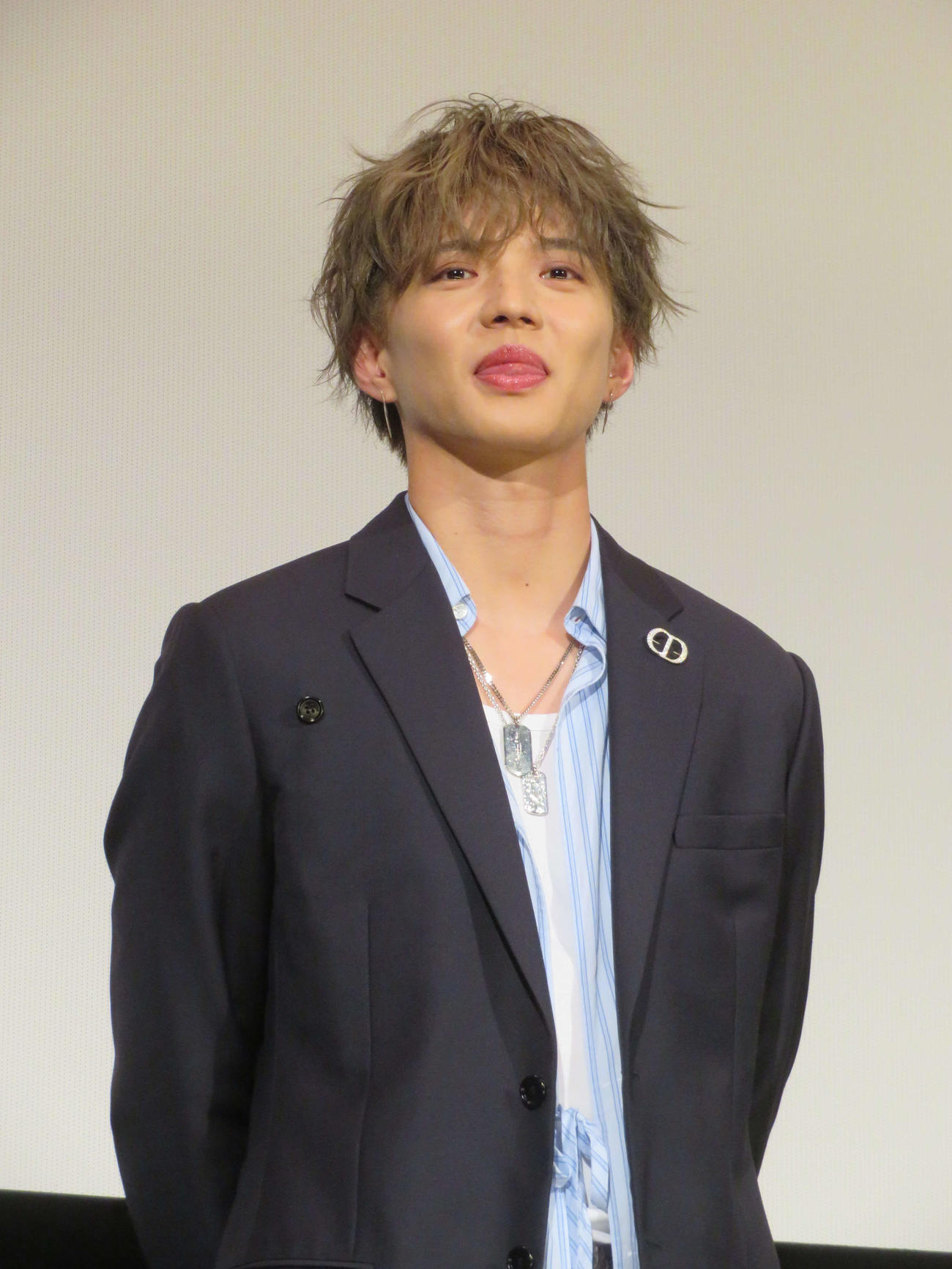「逃走中　THE MOVIE」公開後舞台あいさつ登壇した佐藤大樹（撮影・村上幸将）