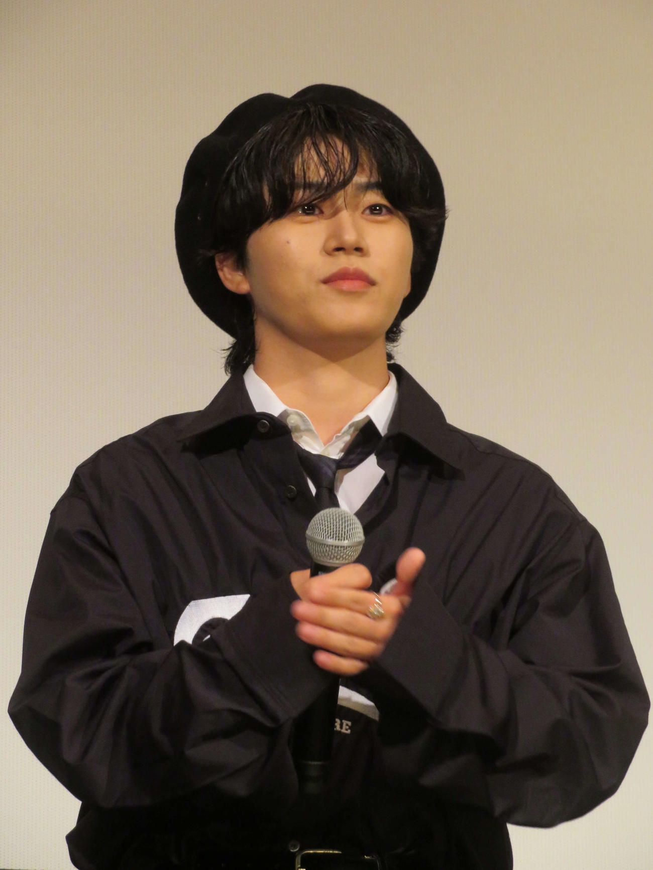 「逃走中　THE MOVIE」公開後舞台あいさつ登壇した木全翔也（撮影・村上幸将）