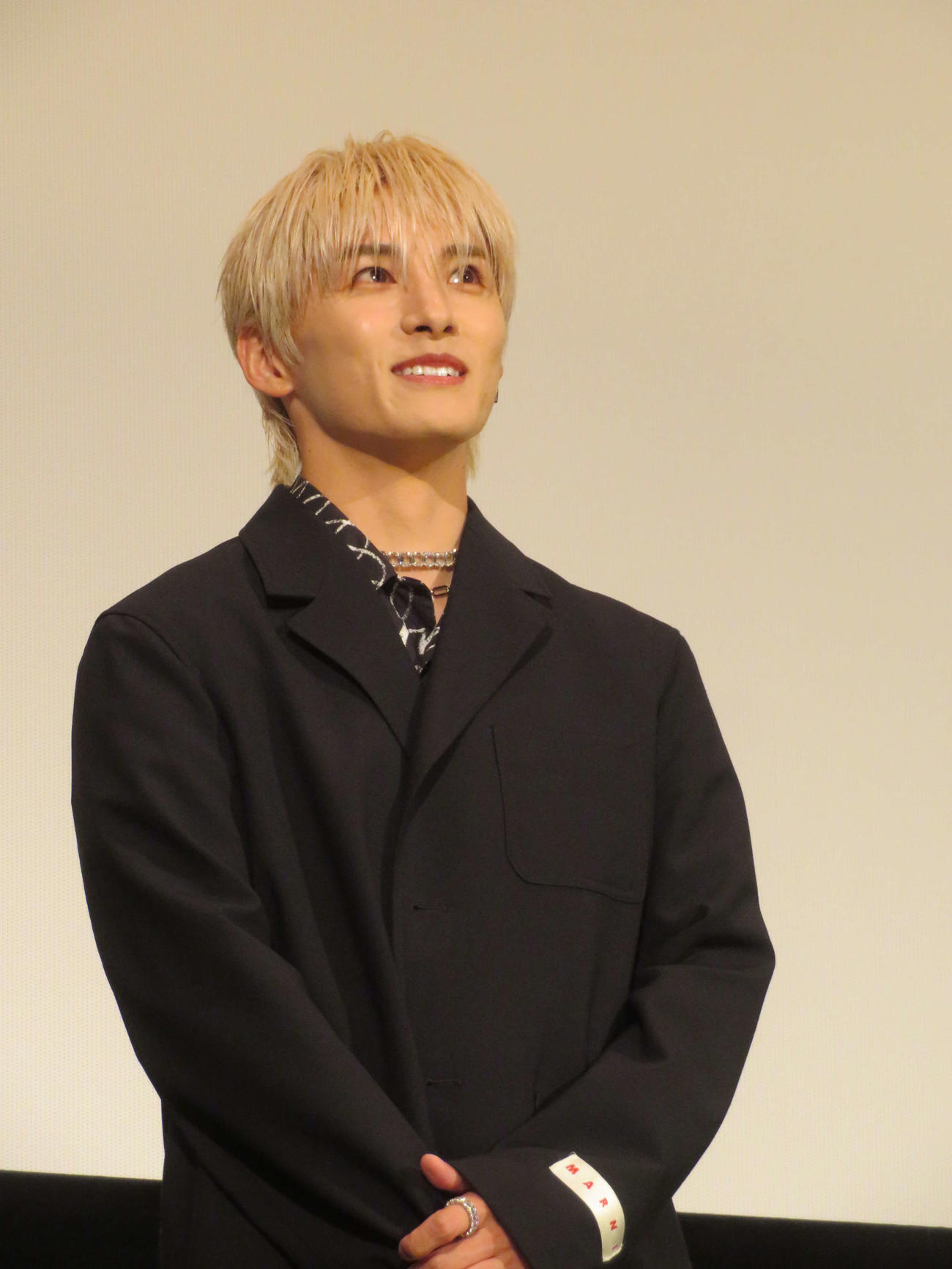 「逃走中　THE MOVIE」公開後舞台あいさつ登壇した川西拓実（撮影・村上幸将）