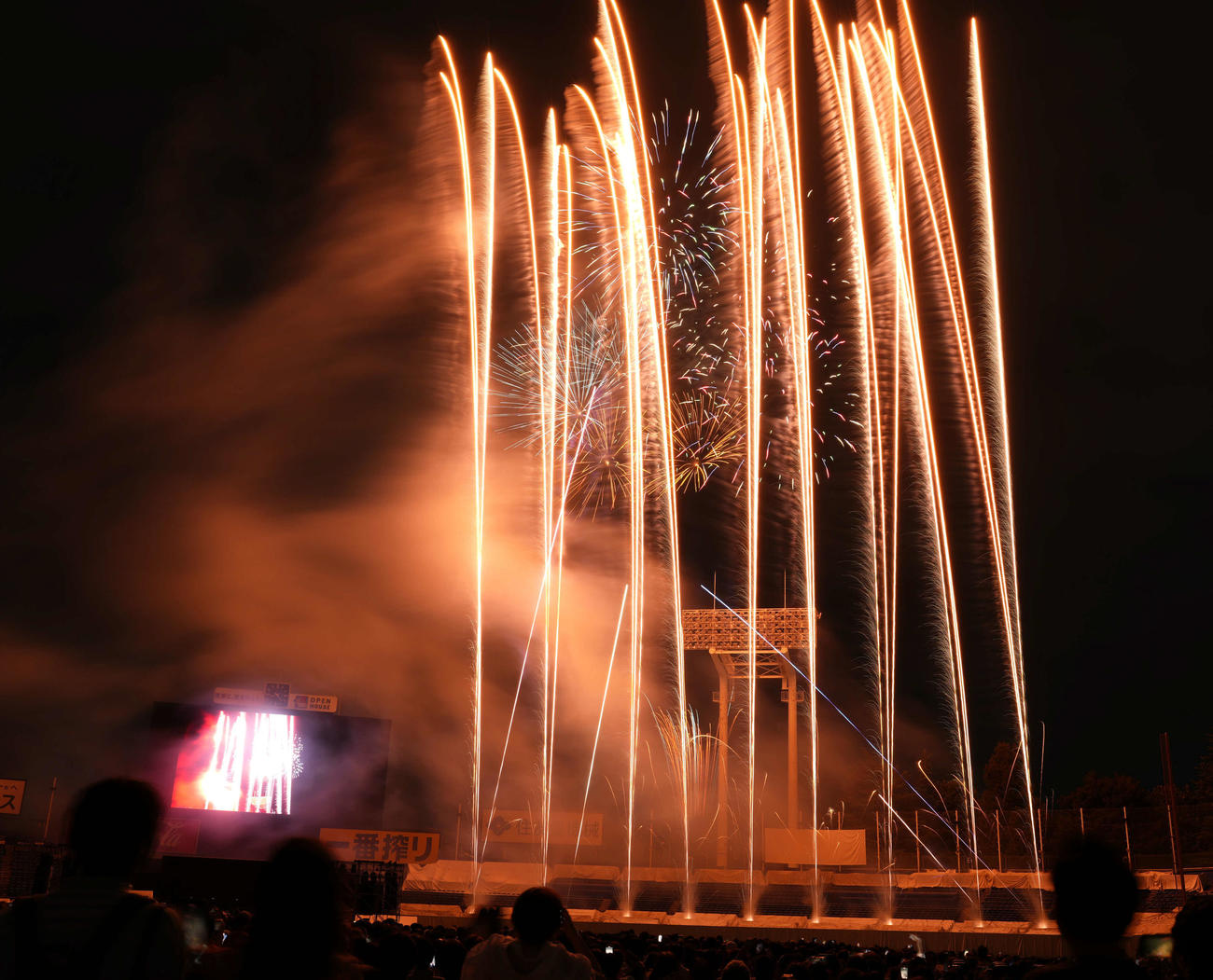 打ち上げられた花火（撮影・たえ見朱実）
