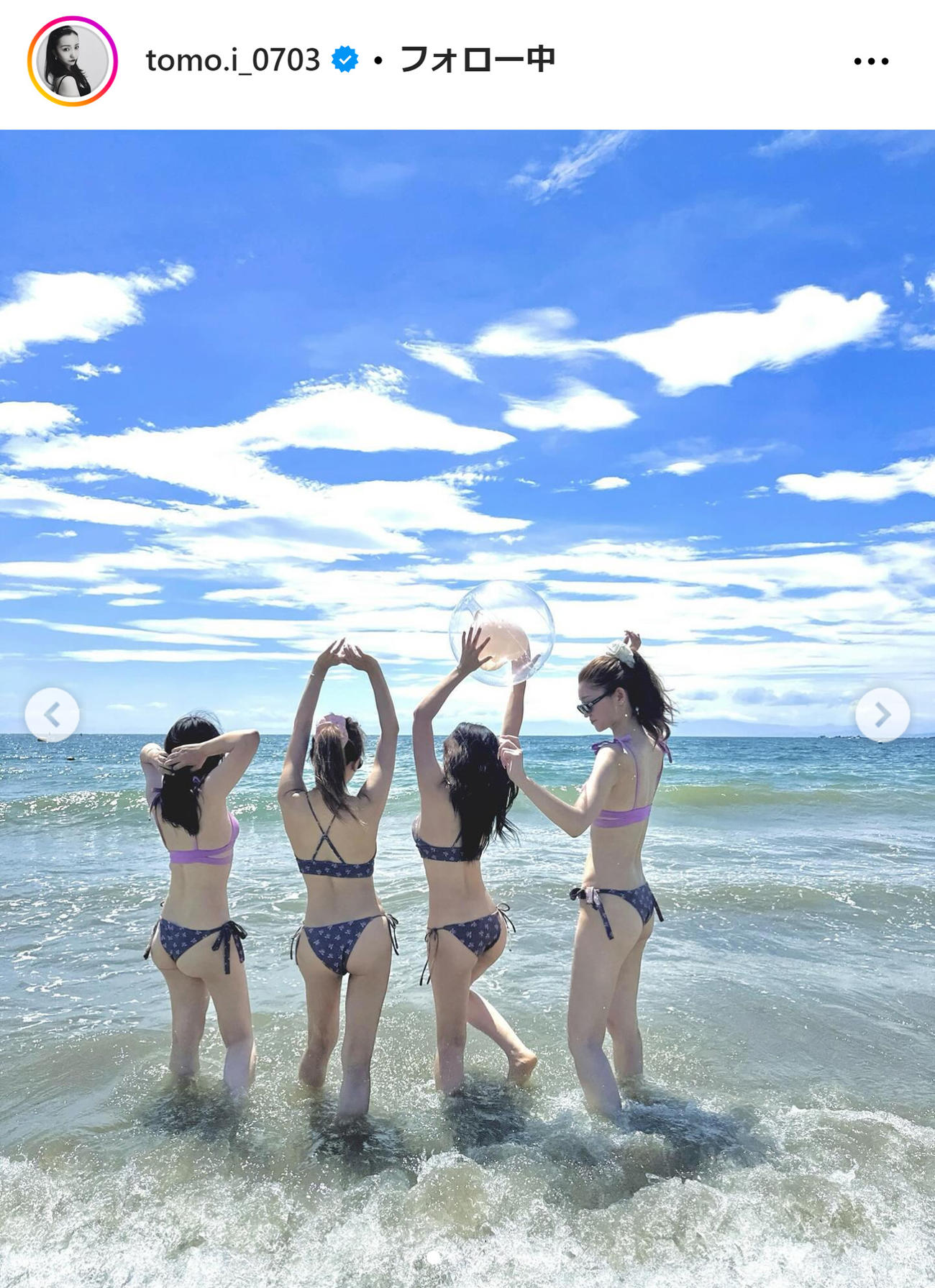 板野友美のインスタグラムから
