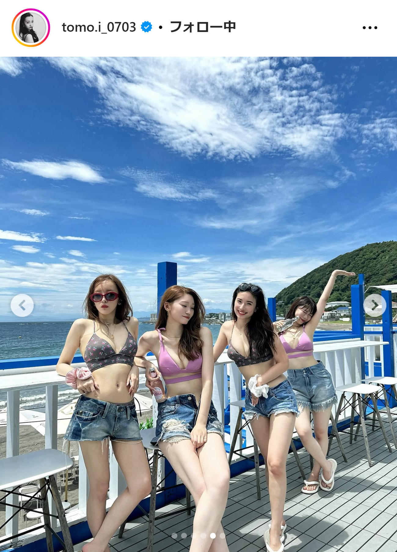 板野友美のインスタグラムから