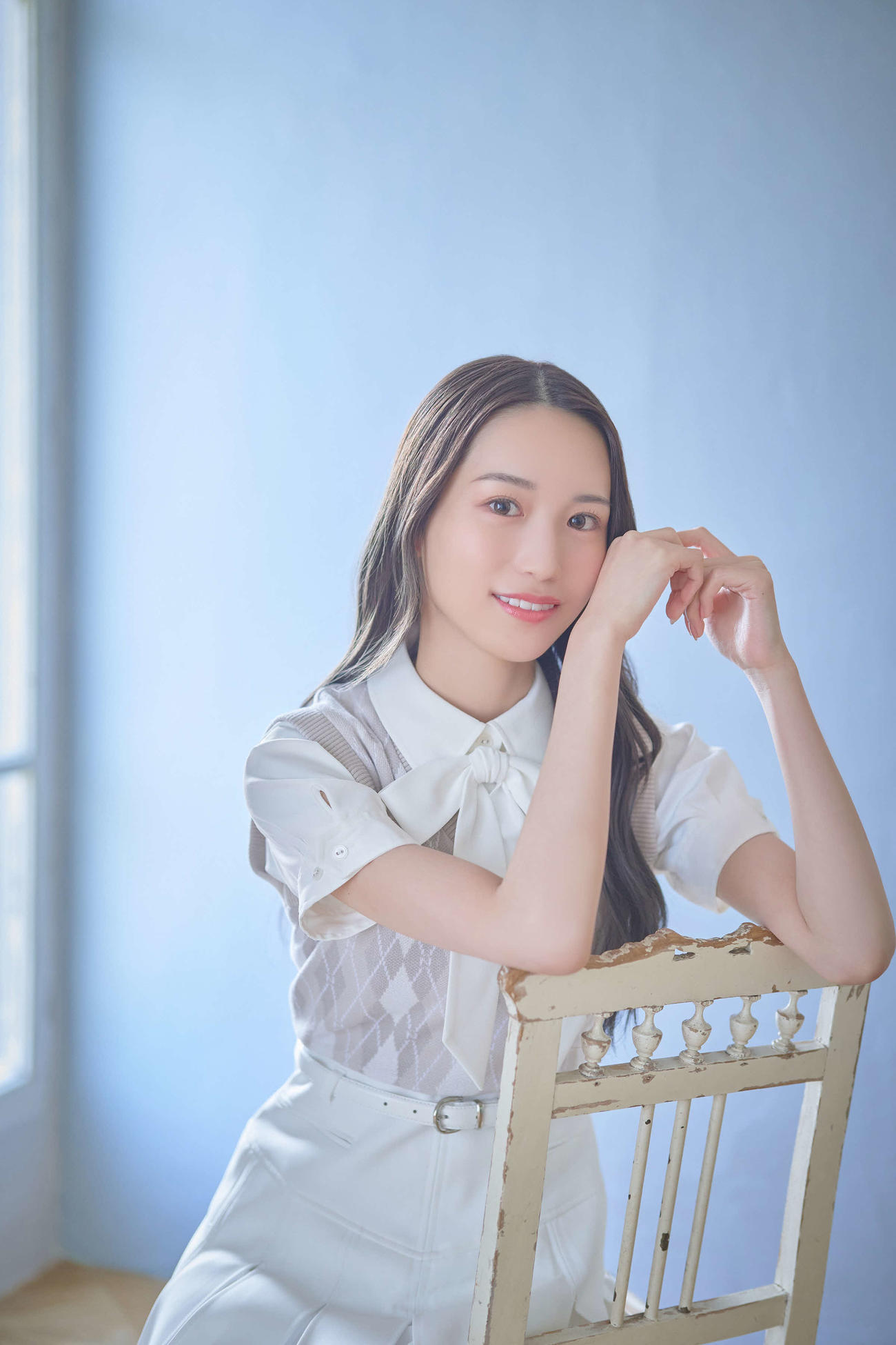 インタビューに応じた乃木坂46の掛橋沙耶香（撮影・鈴木健太氏）