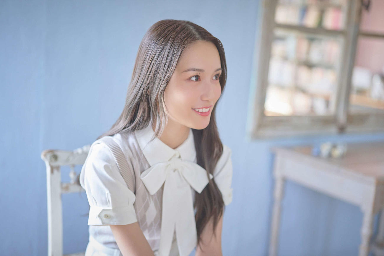 インタビューに応じた乃木坂46の掛橋沙耶香（撮影・鈴木健太氏）