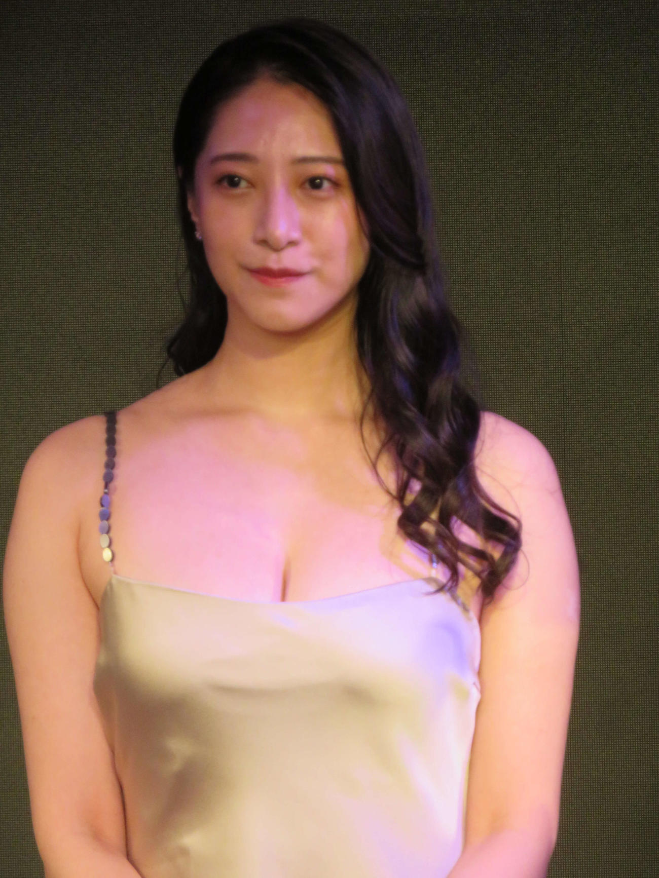 映画「SOUND of LOVE」完成披露試写会に登壇した染谷有香（撮影・村上幸将）