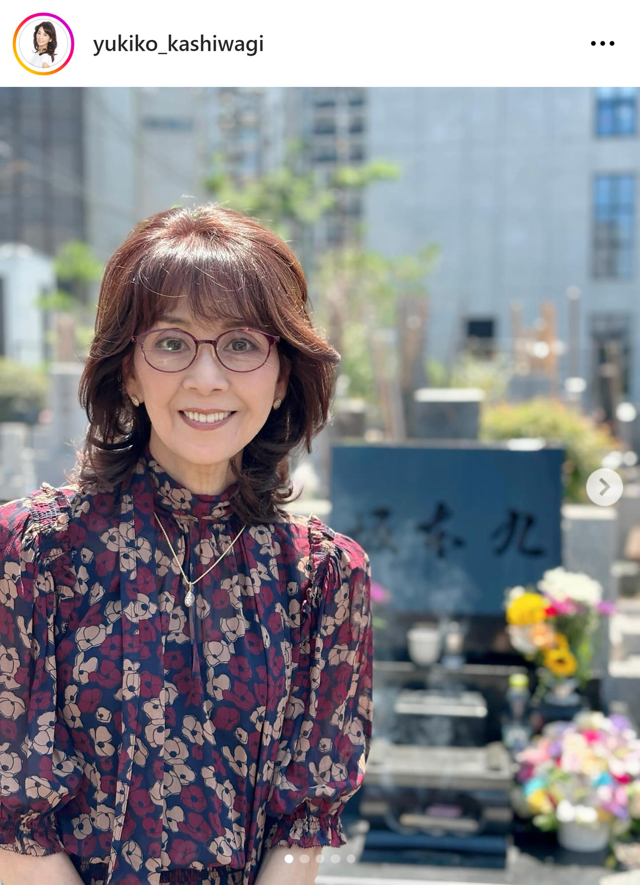柏木由紀子のインスタグラムから