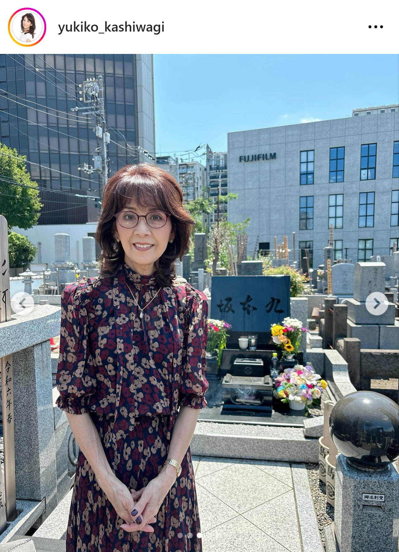 柏木由紀子のインスタグラムから