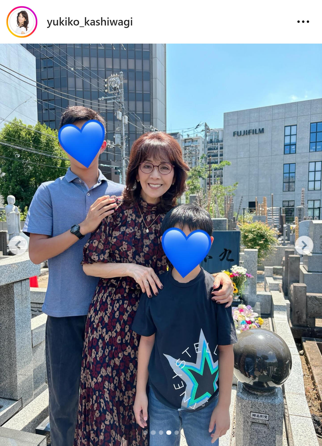 柏木由紀子のインスタグラムから