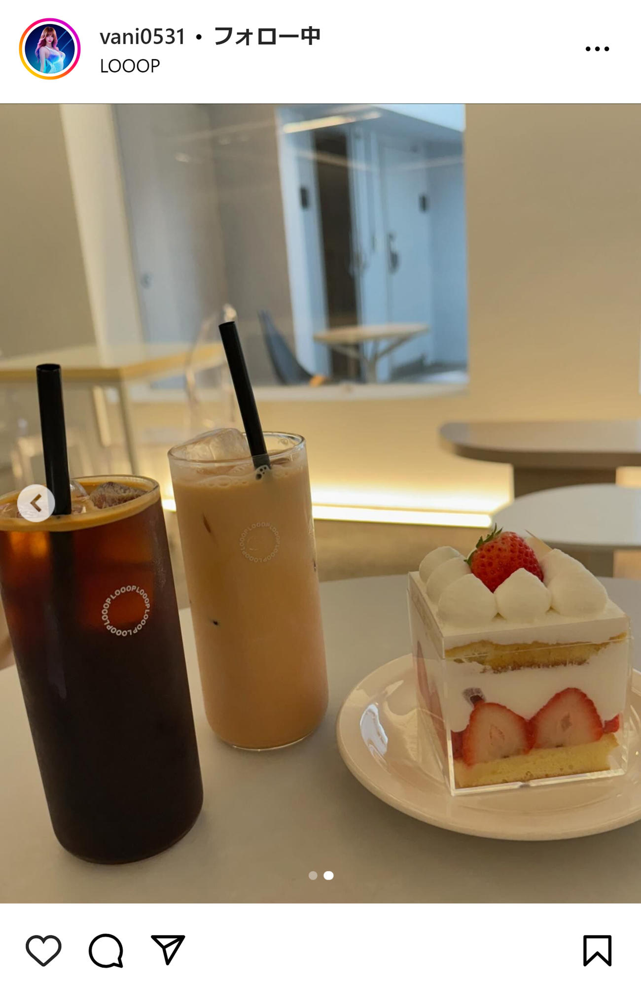 ヴァニラのインスタグラムから