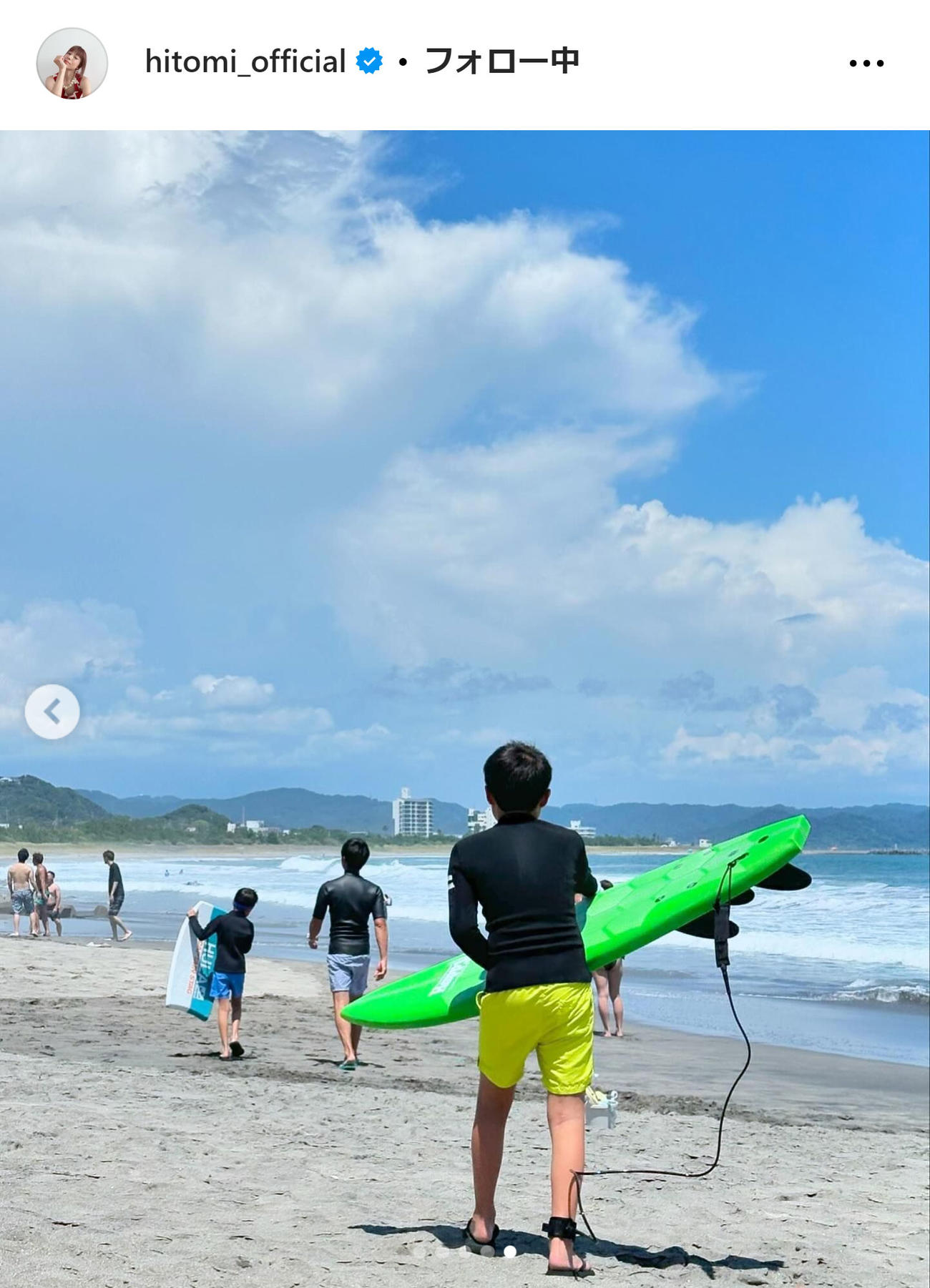 hitomiのインスタグラムから