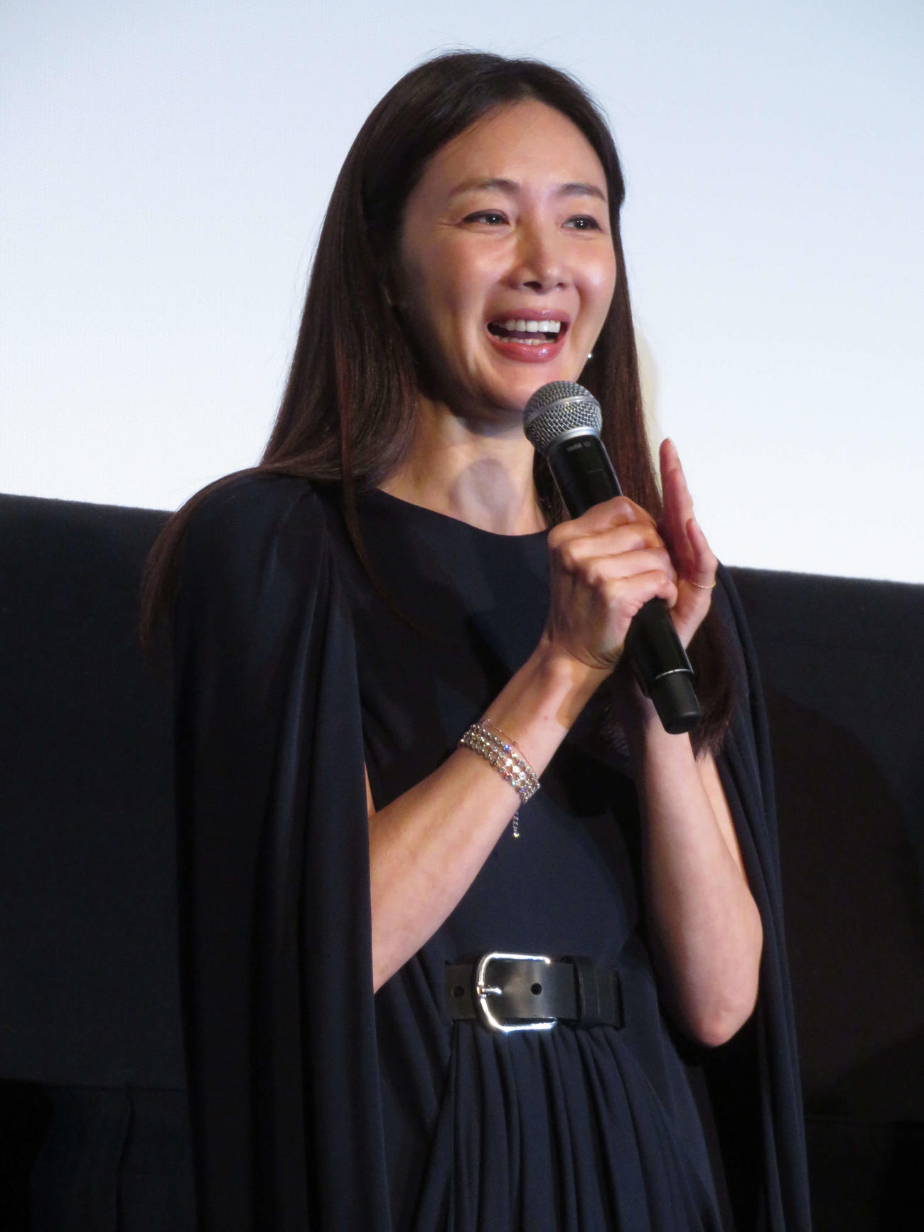 韓国映画「ニューノーマル」初日記念プレミアムイベントに登壇したチェ・ジウ（撮影・村上幸将）