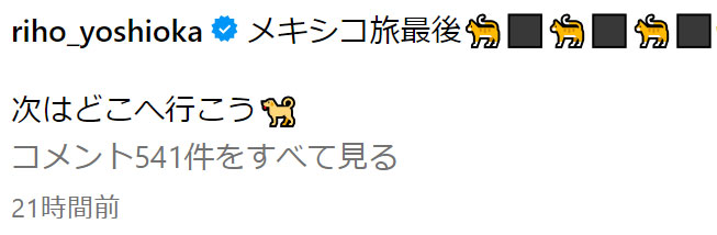 吉岡里帆のインスタグラムから