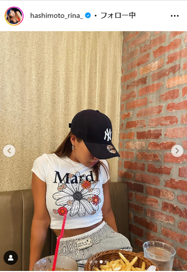 橋本梨菜のインスタグラムから