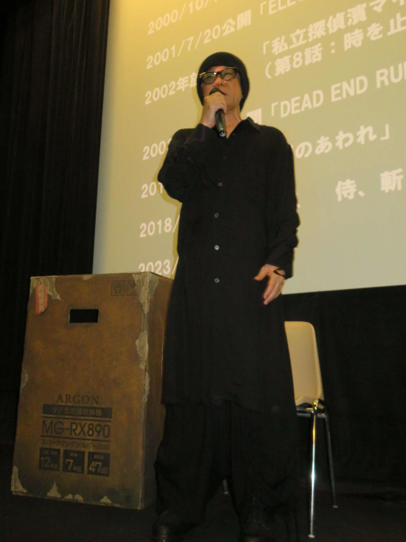 映画「箱男」公開記念「ELECTRIC DRAGON 80000V」上映イベントに登壇した永瀬正敏（撮影・村上幸将）