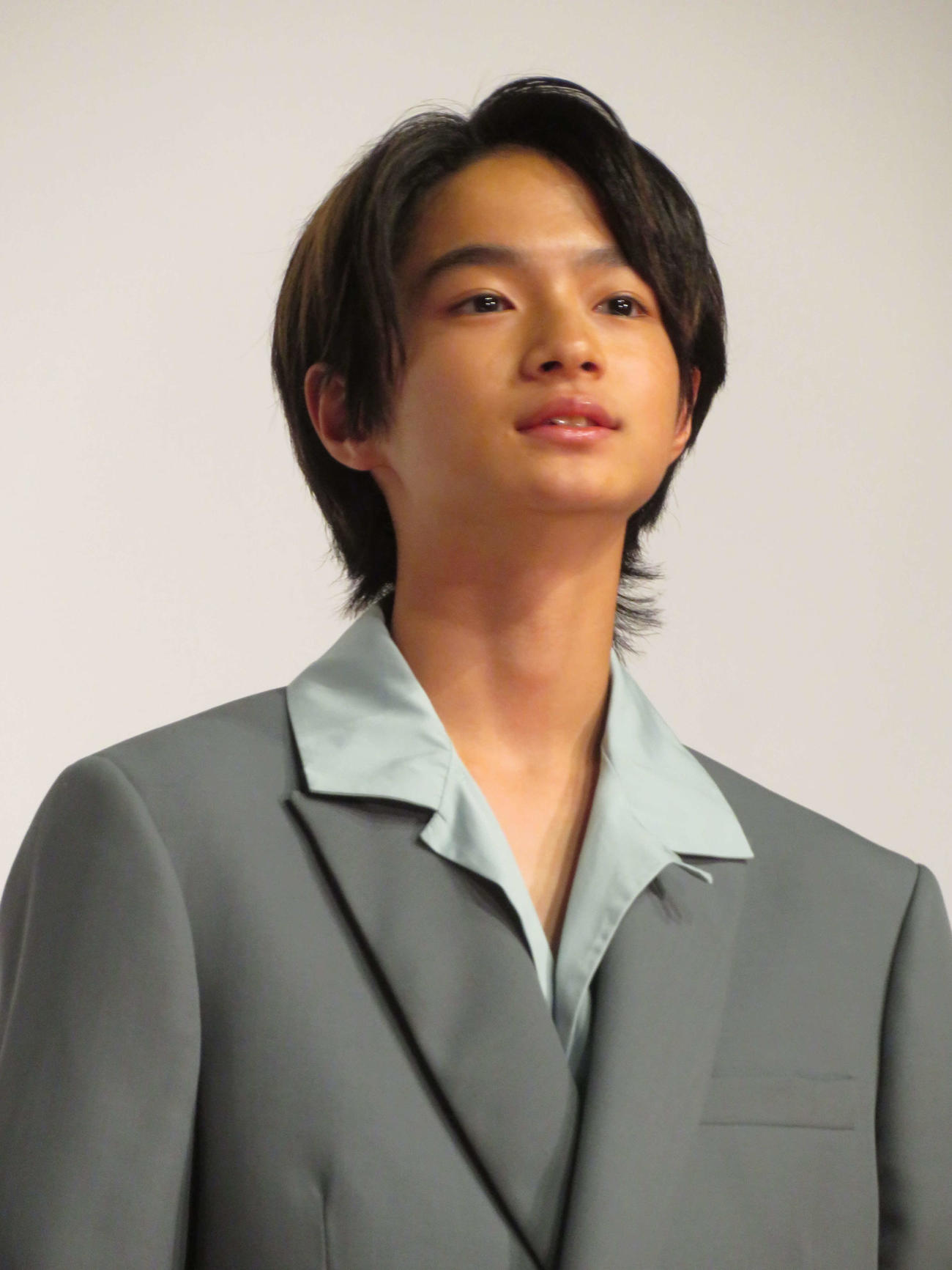 映画「ぼくのお日さま」ジャパンプレミアに登壇した越山敬達（撮影・村上幸将）