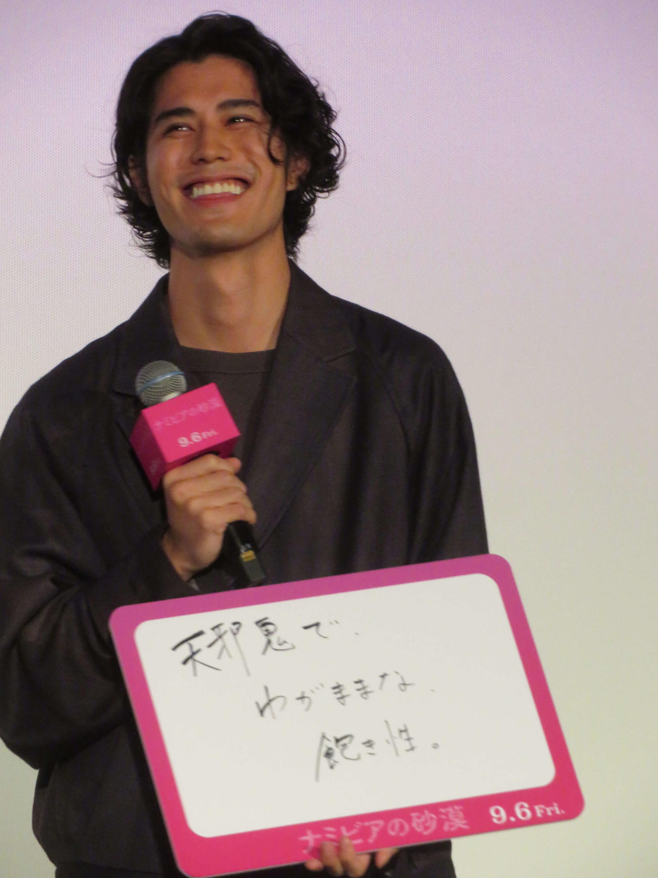 映画「ナミビアの砂漠」ジャパンプレミアに登壇した寛一郎（撮影・村上幸将）