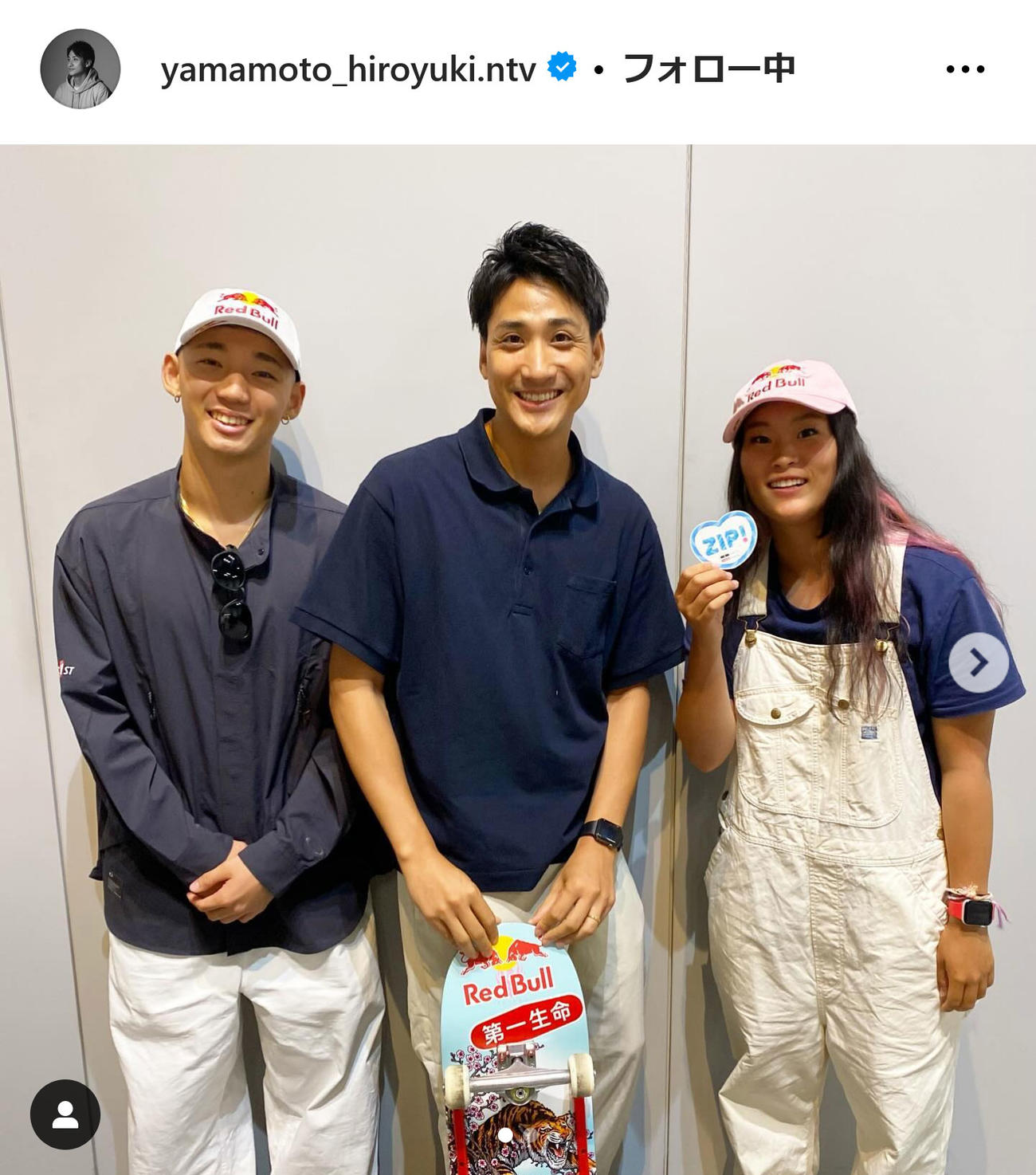 日本テレビ山本紘之アナのインスタグラムから