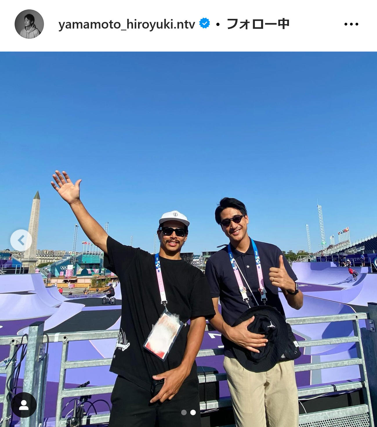 日本テレビ山本紘之アナのインスタグラムから