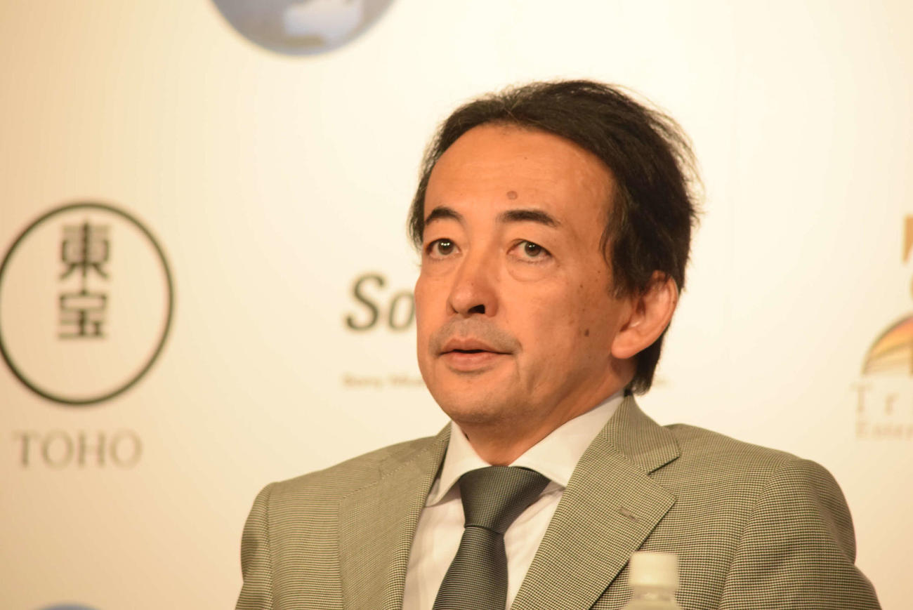 俳優オーディション開催発表会見に出席した市川南・東宝株式会社専務執行役員（撮影・阪口孝志）