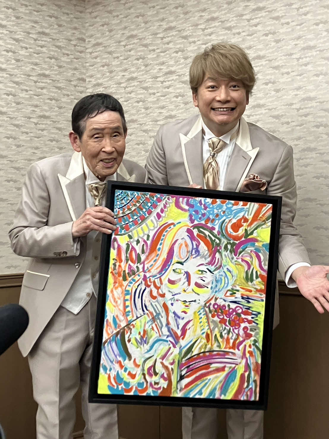 萩本欽一（左）と香取慎吾