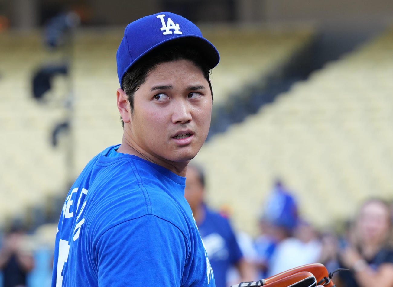 ドジャース対レイズ　練習を終え、ロッカールームに戻るドジャース大谷（撮影・菅敏）
