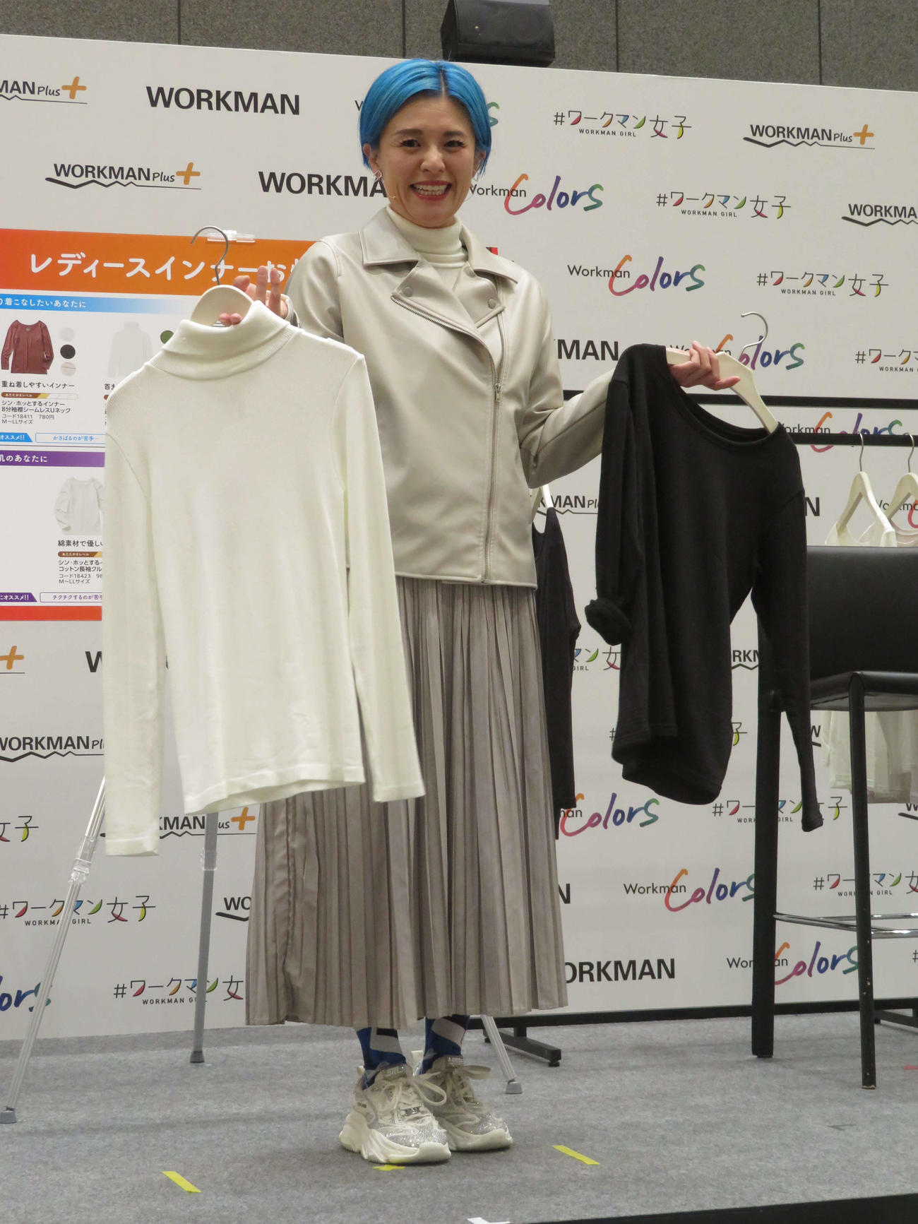 ワークマン2024年秋冬新商品発表会「機能の格付け、始まる。」でトークイベントを開いたセイショーコ（撮影・村上幸将）