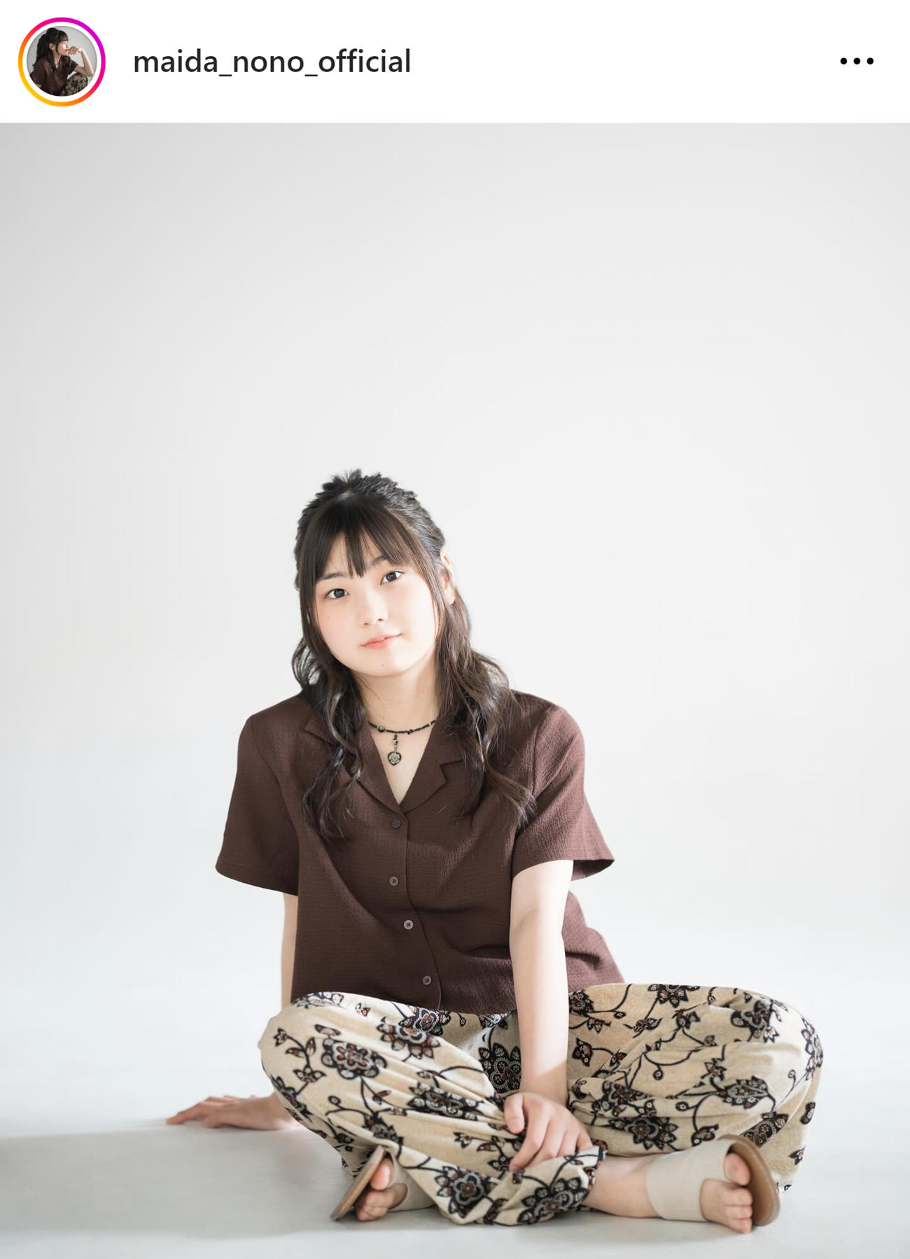 毎田暖乃のインスタグラムから