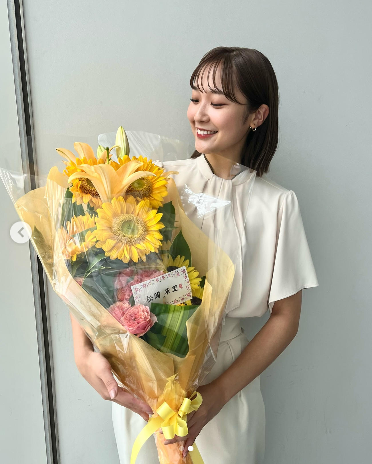 テレ朝松岡朱里アナのインスタグラムから