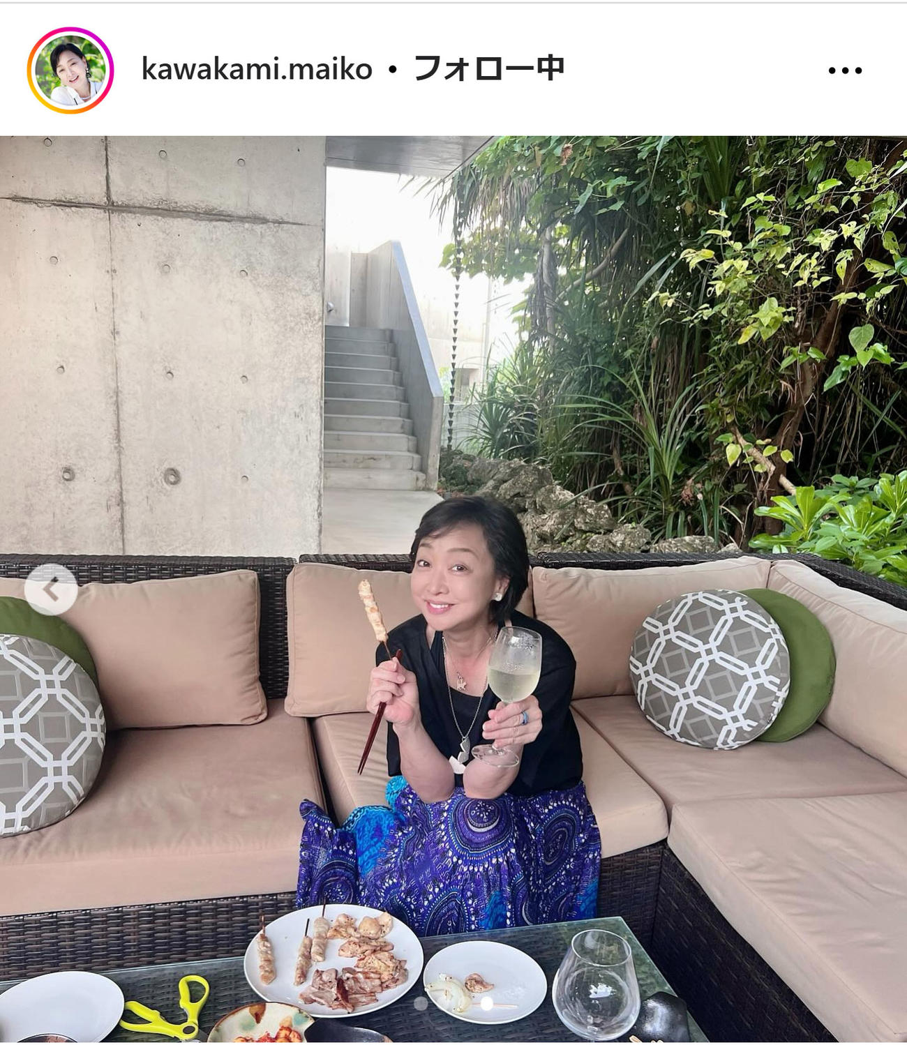 川上麻衣子のインスタグラムから