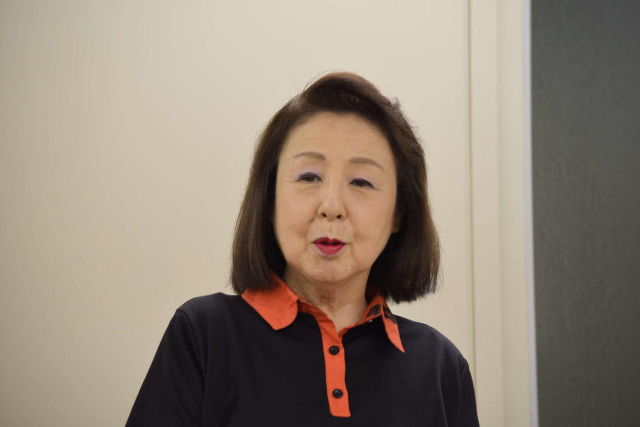 第2回「大阪文化芸能まつり」の開催会見に出席した紅萬子（撮影・阪口孝志）