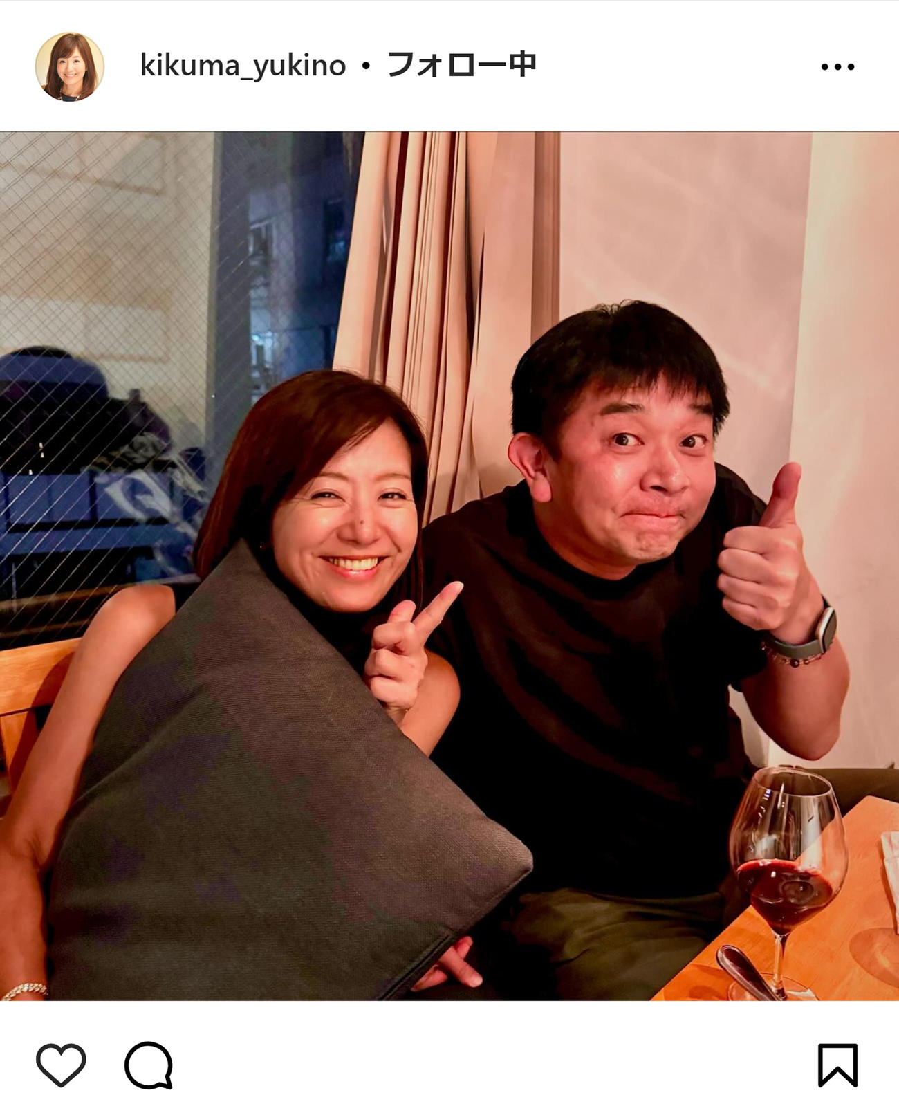 菊間千乃氏のインスタグラムから