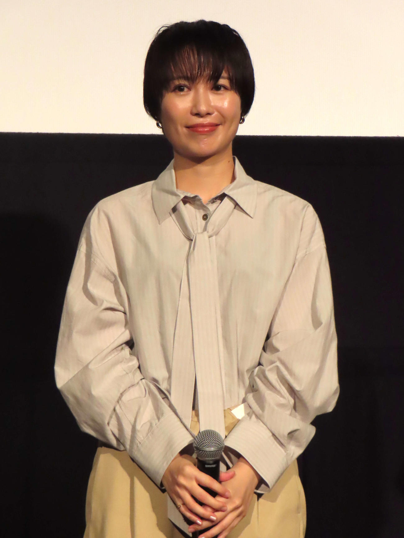 映画「マンガ家、堀マモル」初日舞台あいさつに登壇したseta