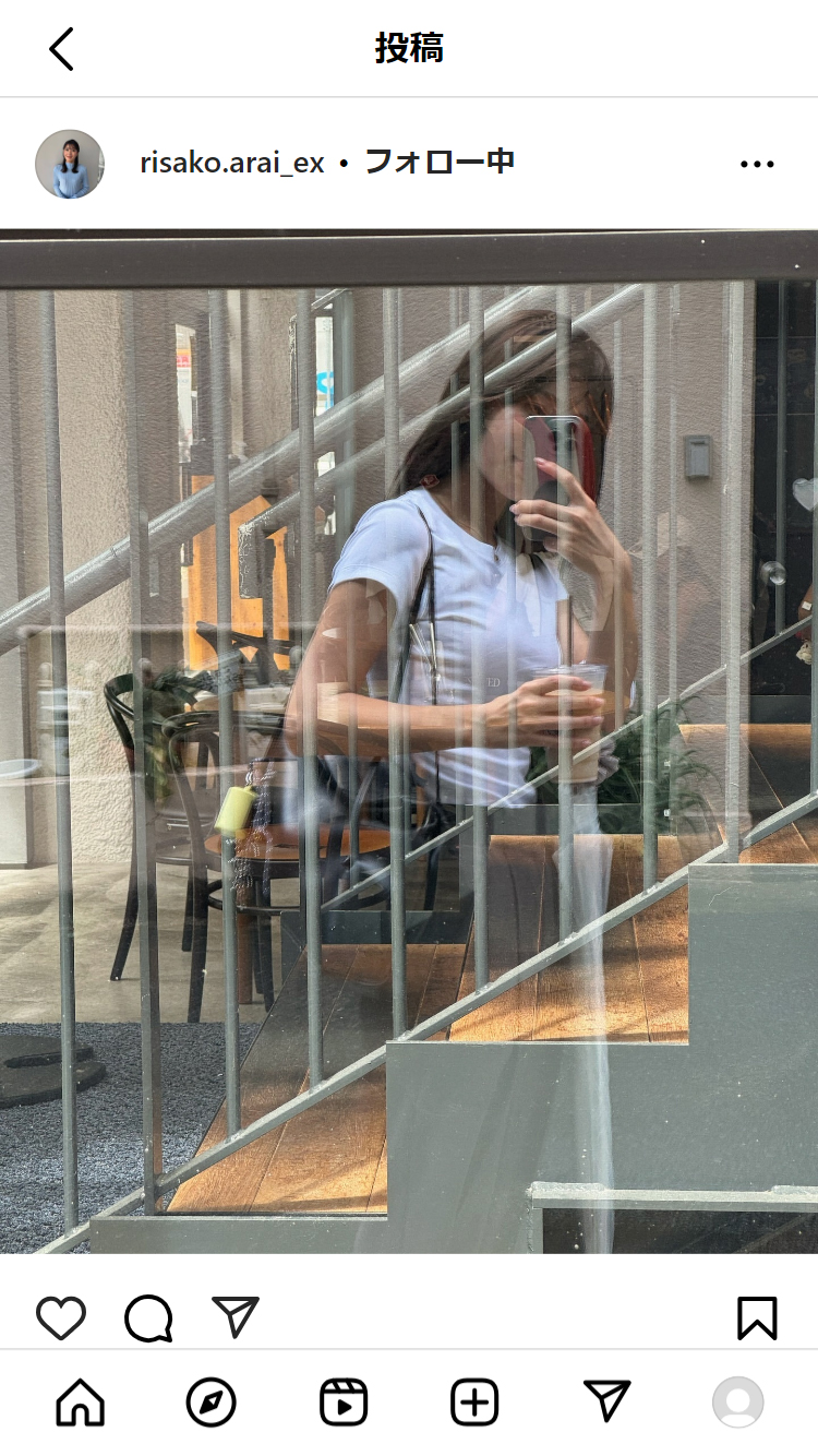 荒井理咲子アナのインスタグラムから
