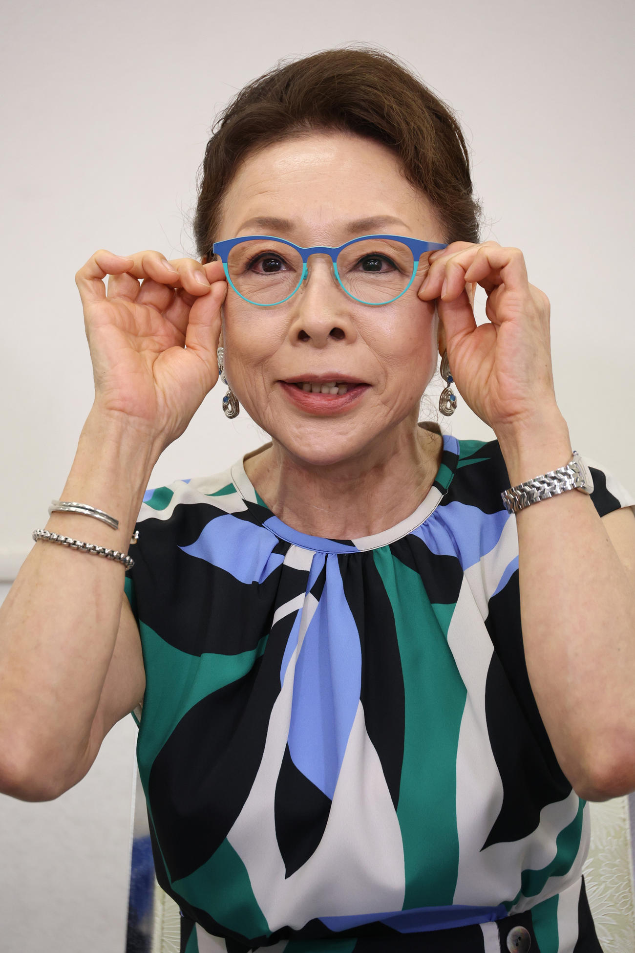 トークショーを終え会見する池波志乃（撮影・中島郁夫）