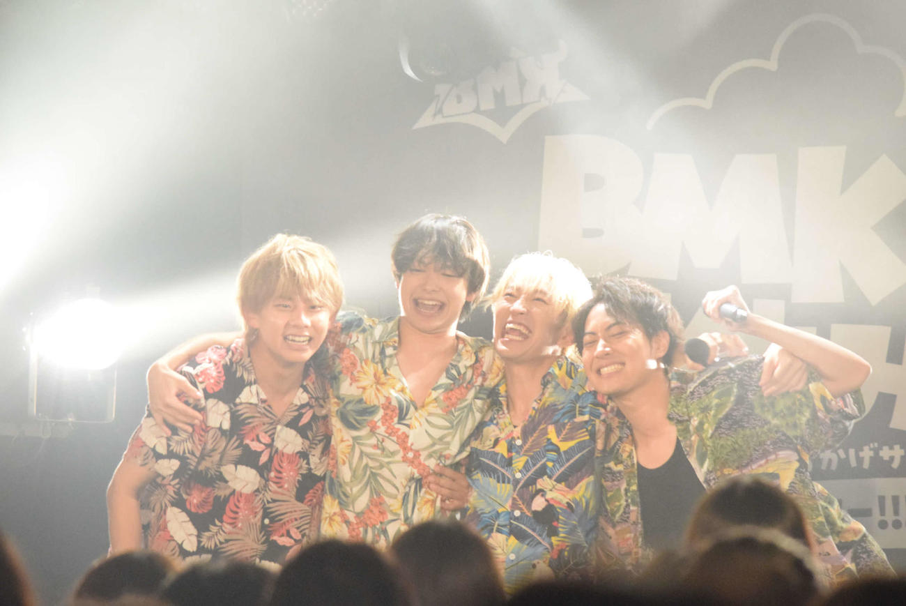 東名阪ツアーをやりきったBMK（左から）三隅一輝、松岡拳紀介、佐藤匠、米谷恭輔（撮影・阪口孝志）