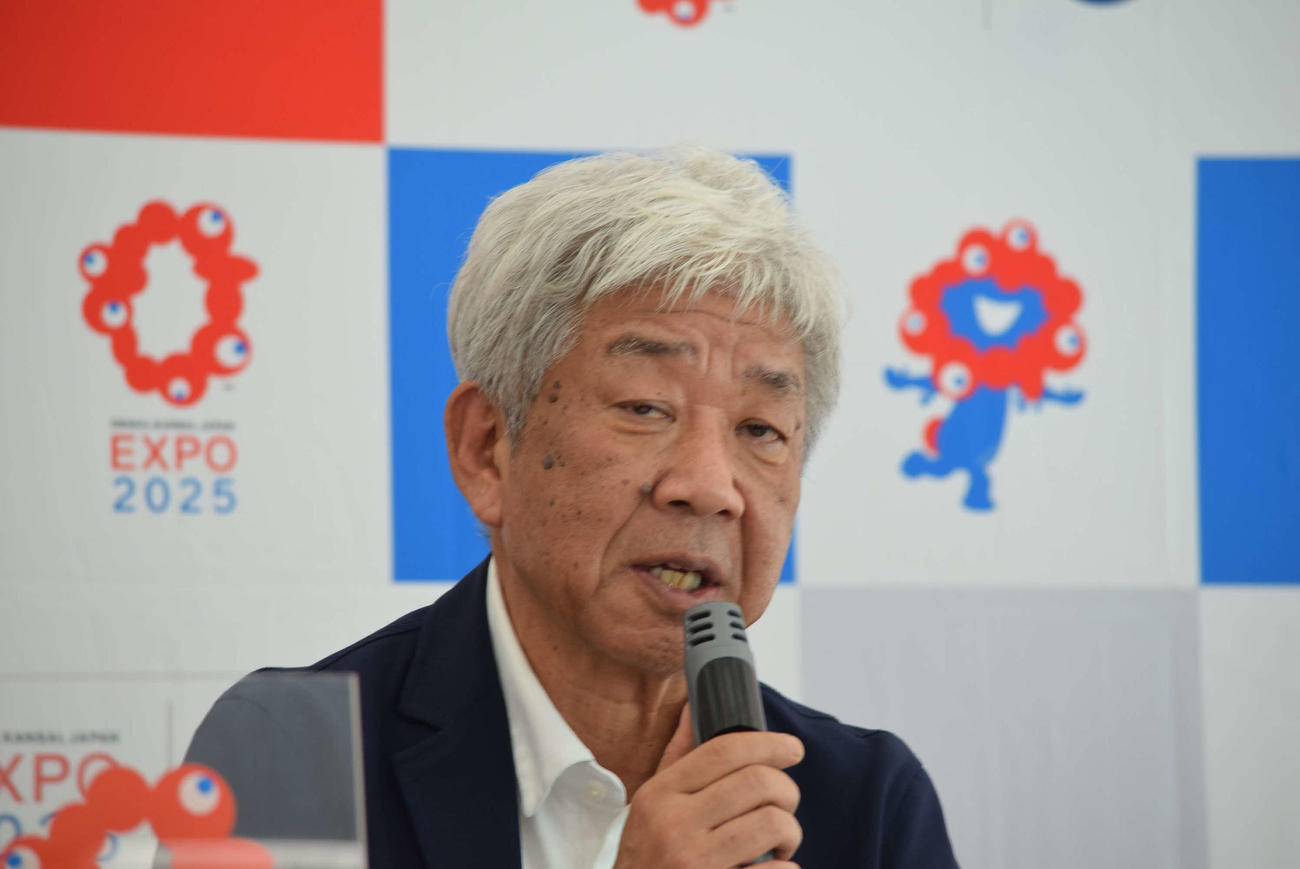 大阪・関西万博2025催事検討会議共同座長の大崎洋氏（撮影・阪口孝志）