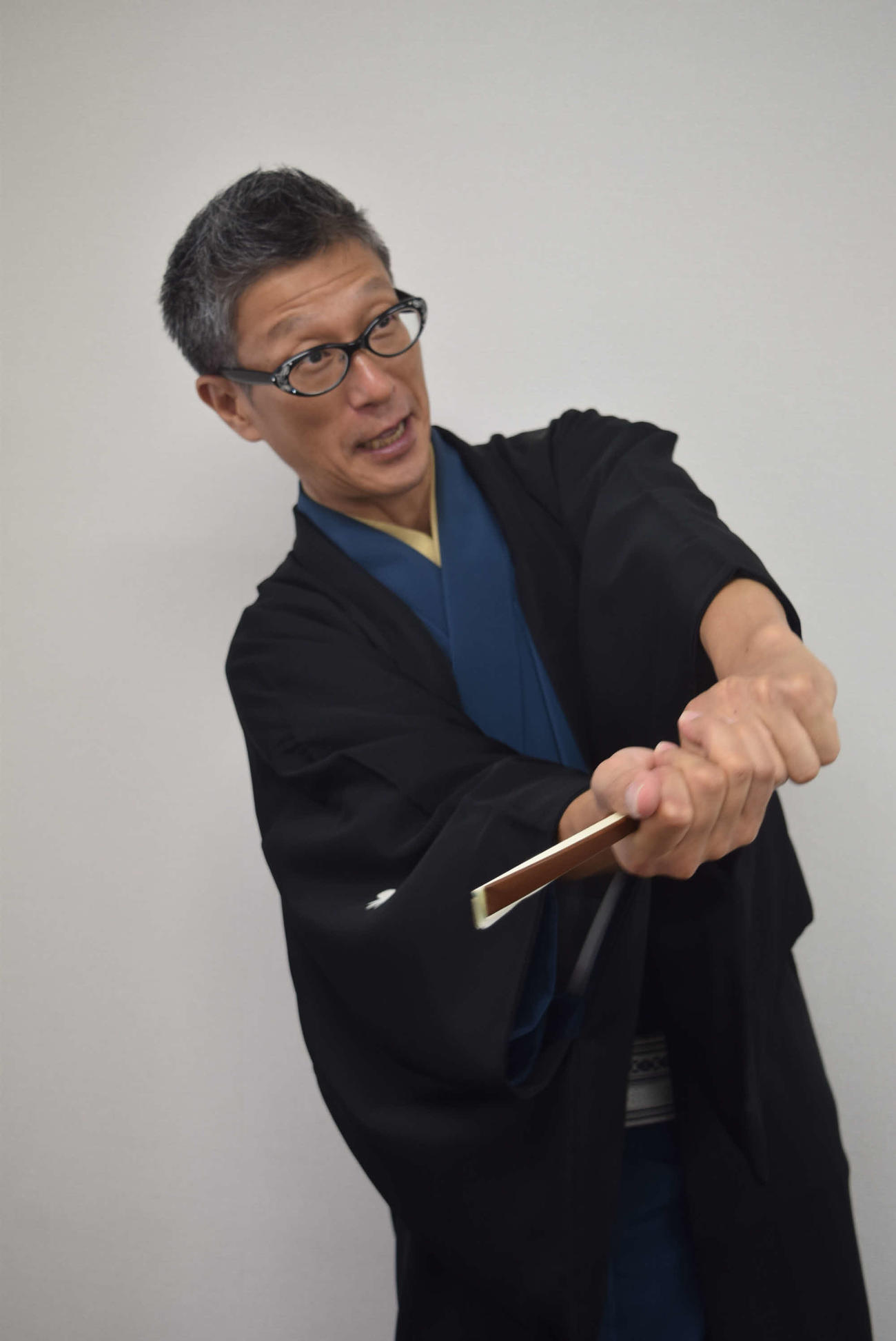風間杜夫と落語会を開く笑福亭銀瓶（撮影・阪口孝志）