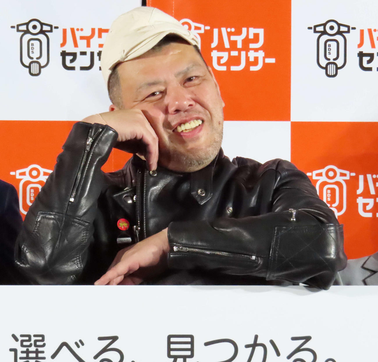 バイクセンサーの新CM発表会に出席した野性爆弾くっきー！（撮影・野見山拓樹）